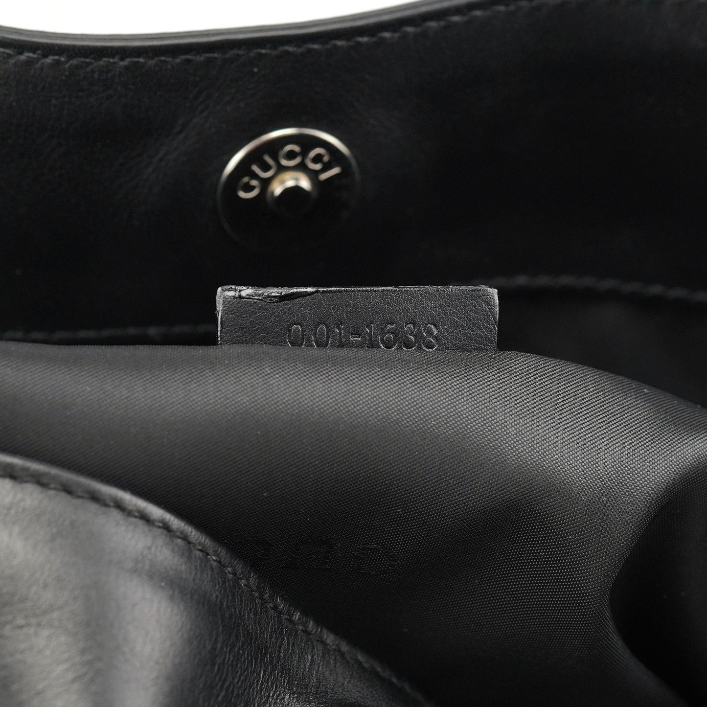 Black Leather Bamboo Shoulder Bag