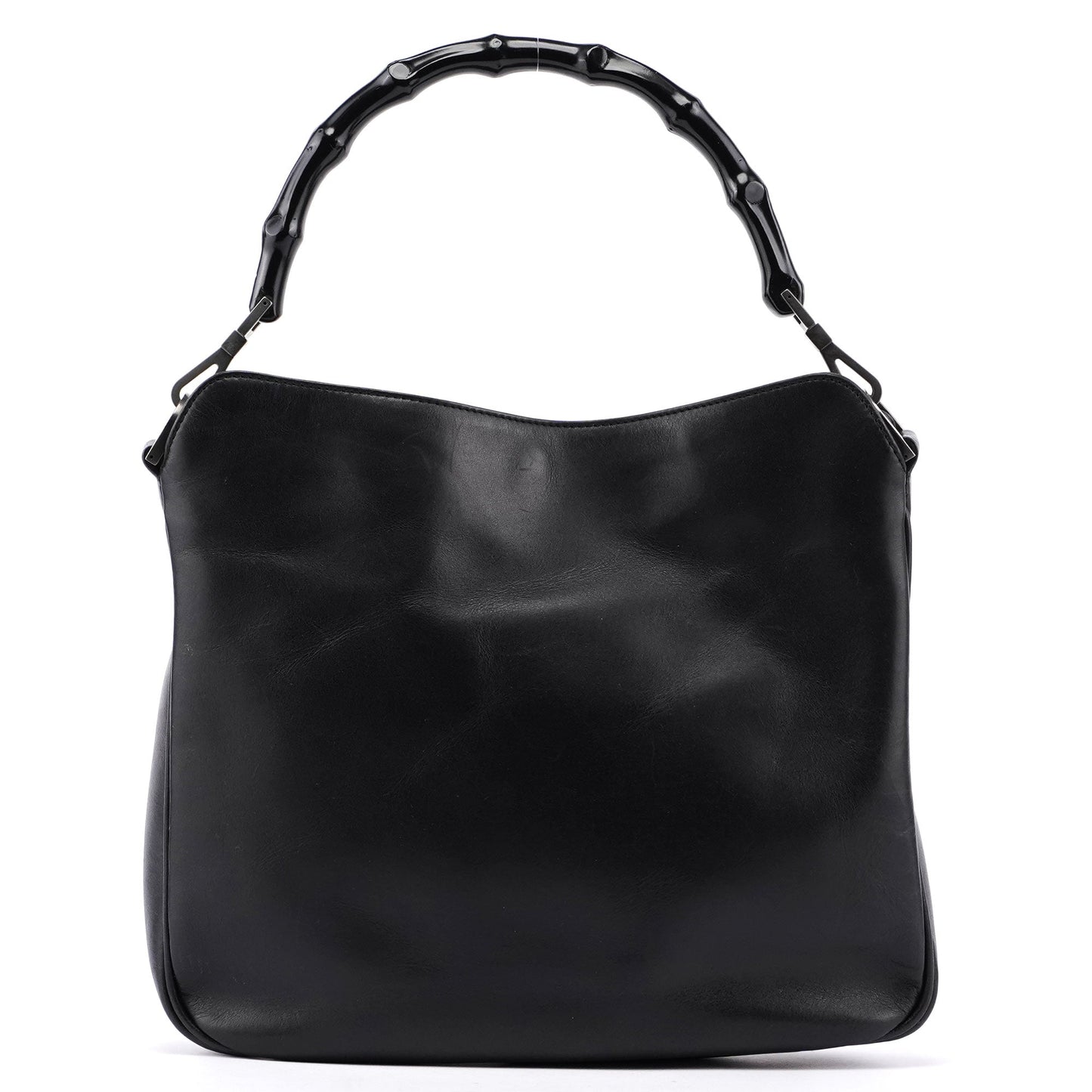 Black Leather Bamboo Shoulder Bag