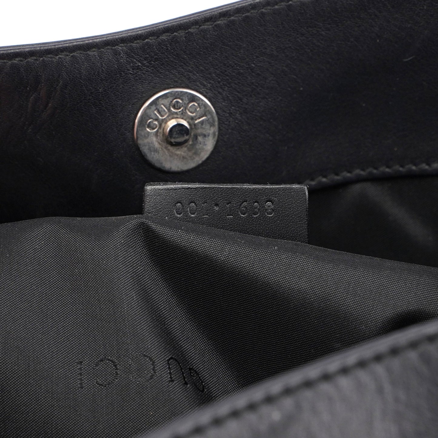 Black Leather Bamboo Shoulder Bag