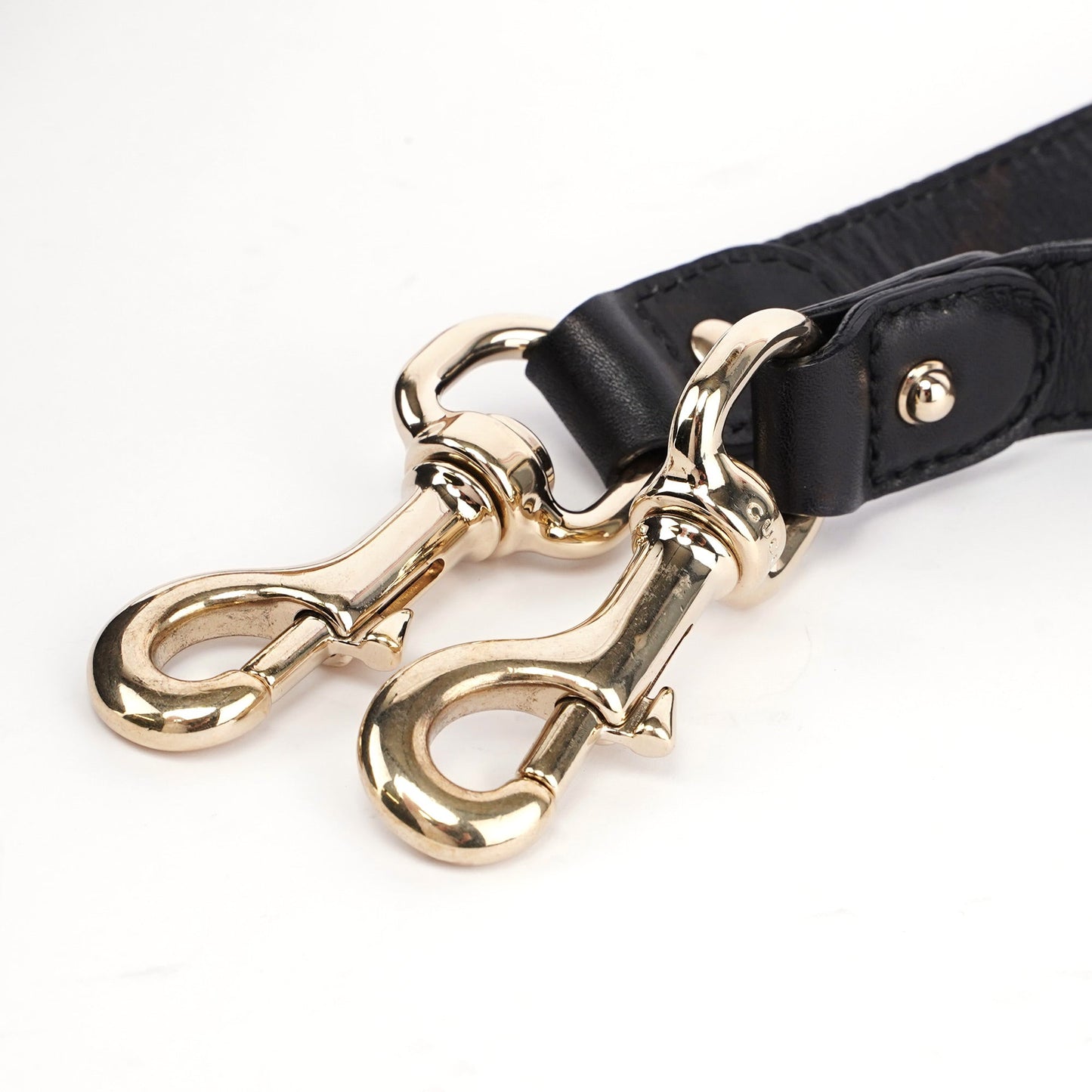 Black Leather Bamboo Shoulder Bag