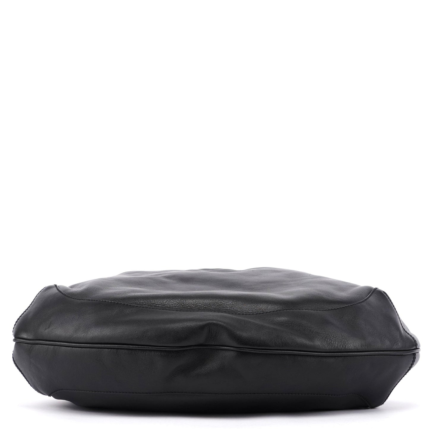 Black Leather Bamboo Shoulder Bag