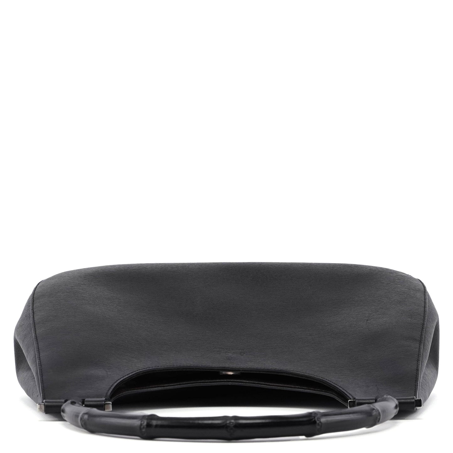 Black Leather Bamboo Shoulder Bag