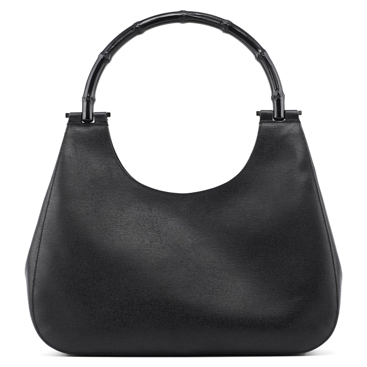 Black Leather Bamboo Shoulder Bag
