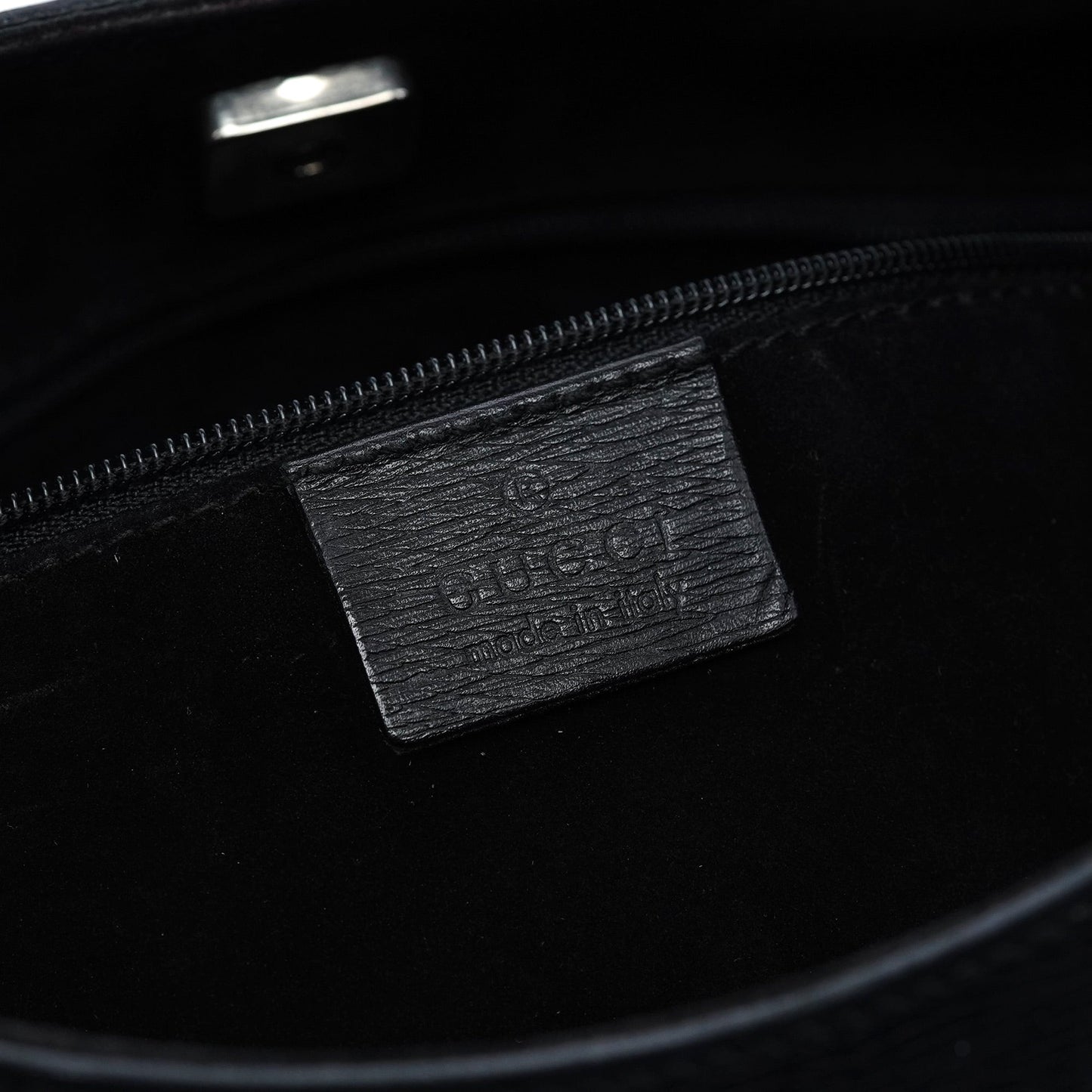 Black Leather Bamboo Shoulder Bag