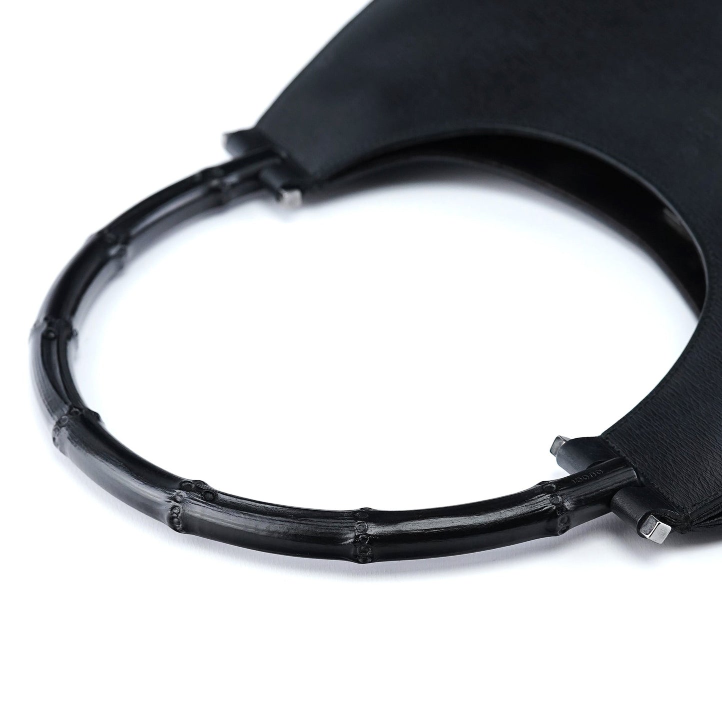 Black Leather Bamboo Shoulder Bag