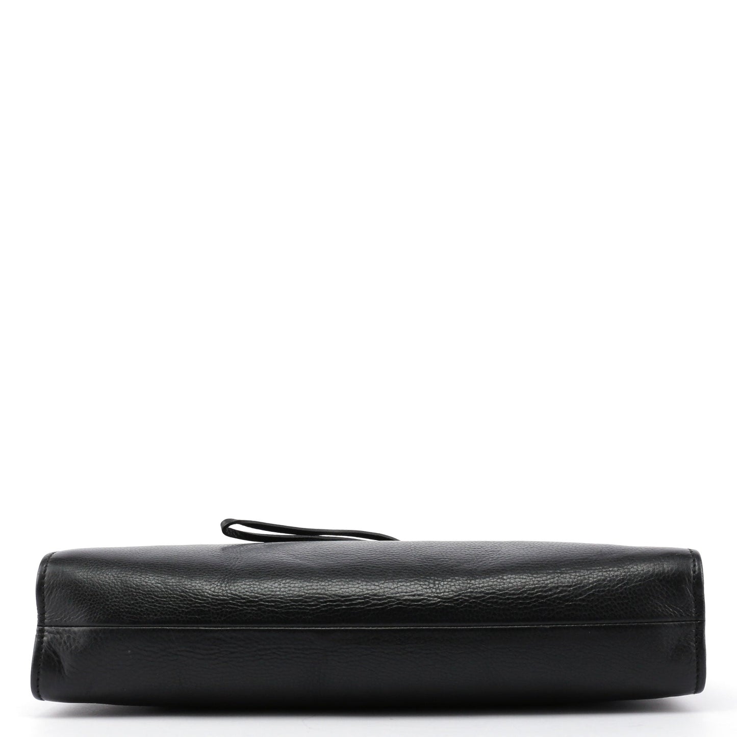 Black Leather Bamboo Top Handle Bag
