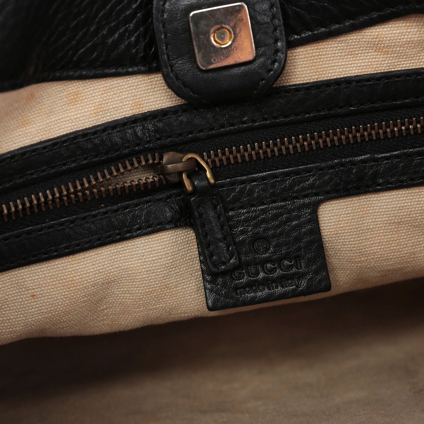 Black Leather Bamboo Top Handle Bag