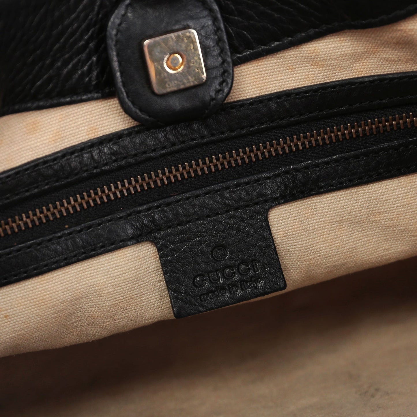 Black Leather Bamboo Top Handle Bag