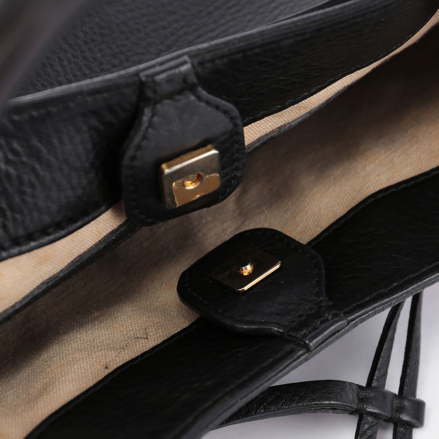 Black Leather Bamboo Top Handle Bag