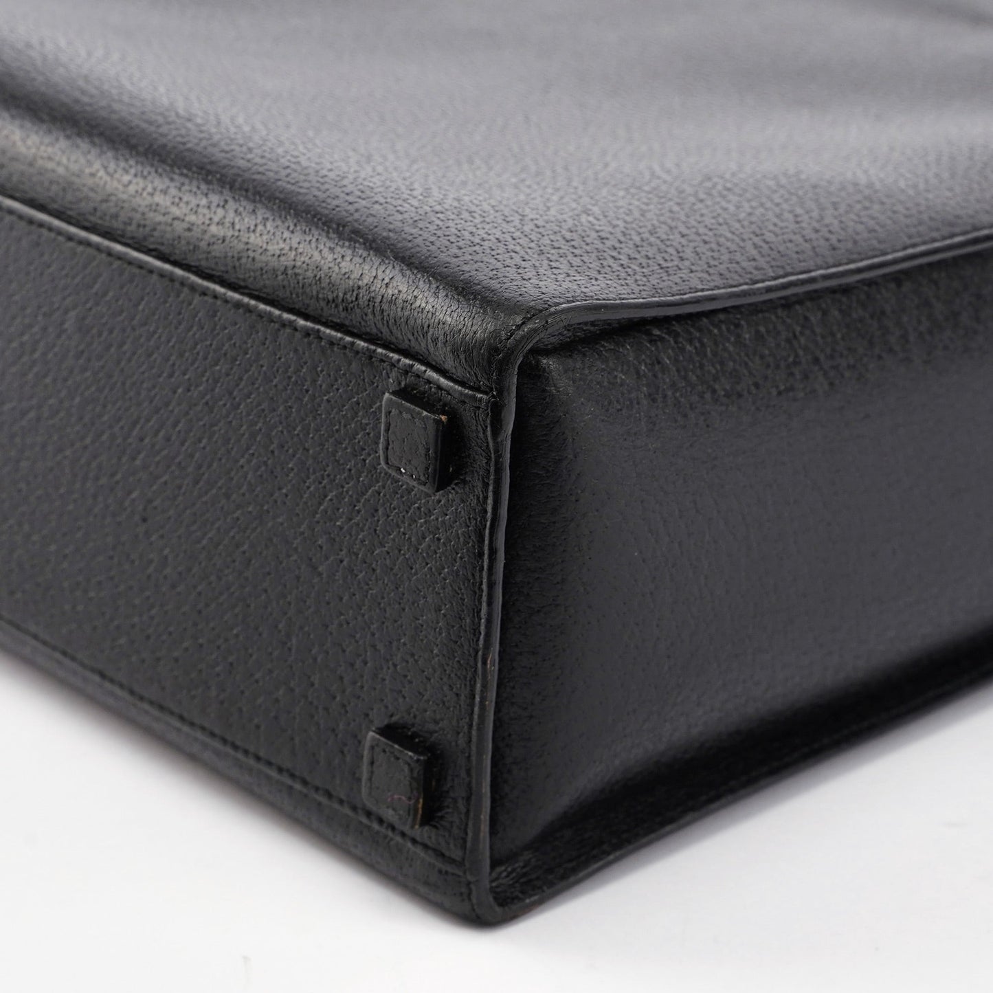 Black Leather Bamboo Tote 2-Way