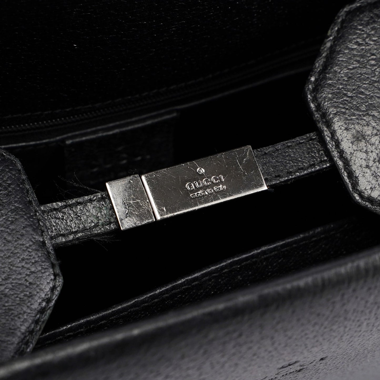 Black Leather Bamboo Tote 2-Way