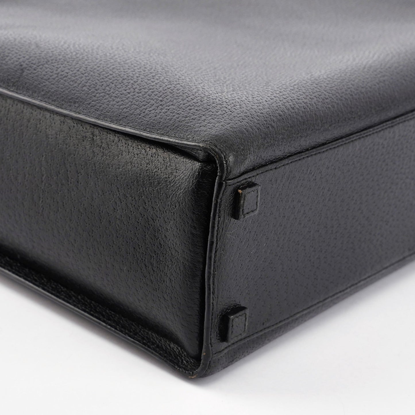 Black Leather Bamboo Tote 2-Way