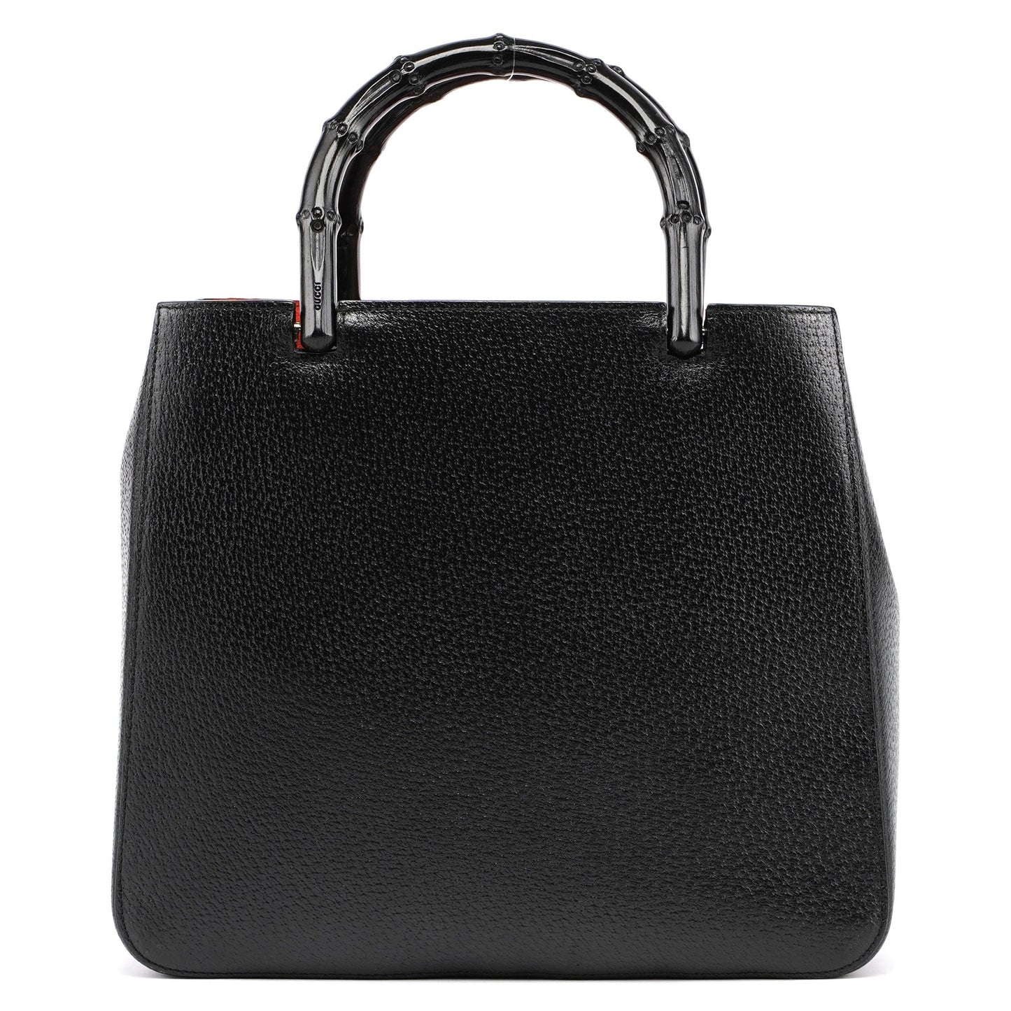 Black Leather Bamboo Tote