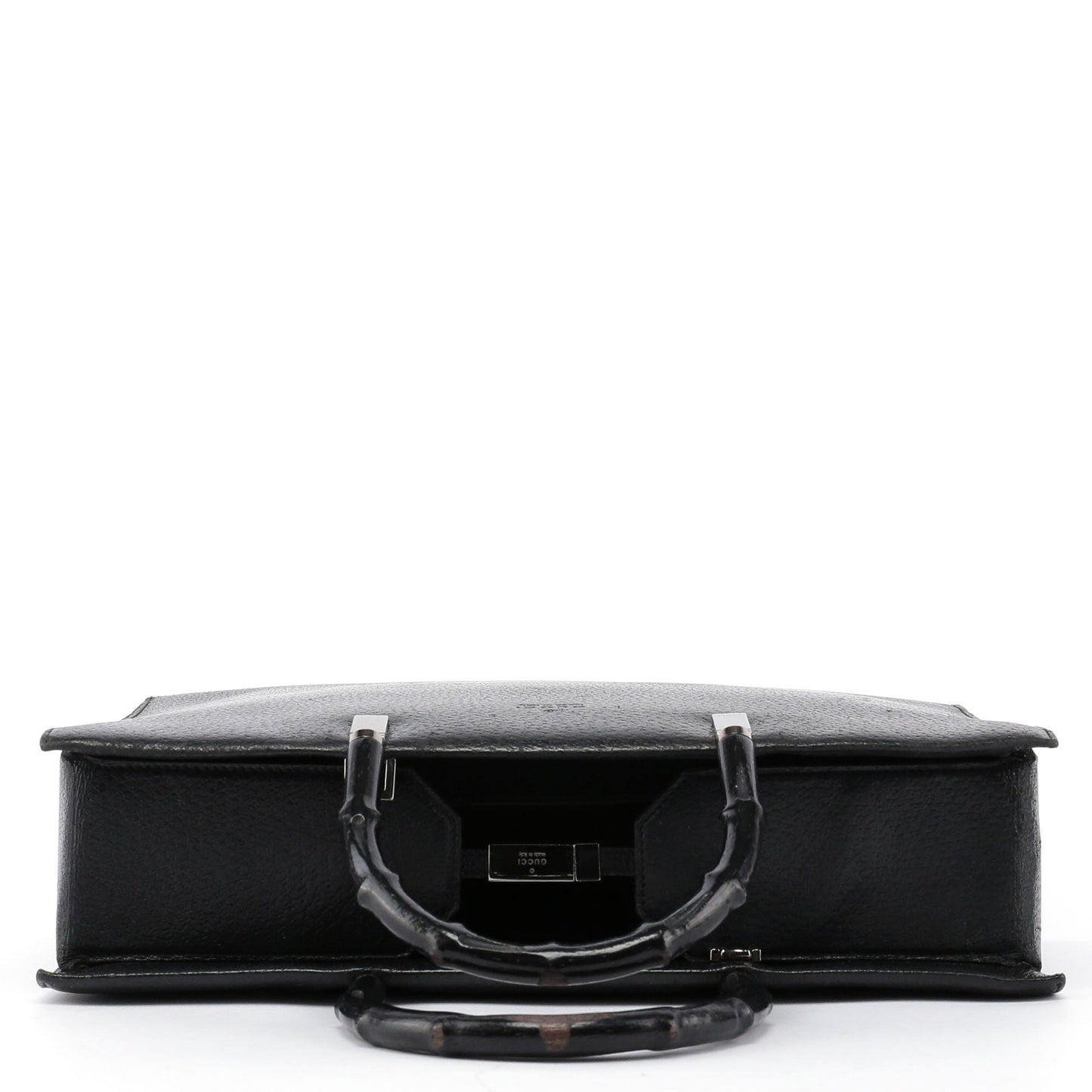 Black Leather Bamboo Tote