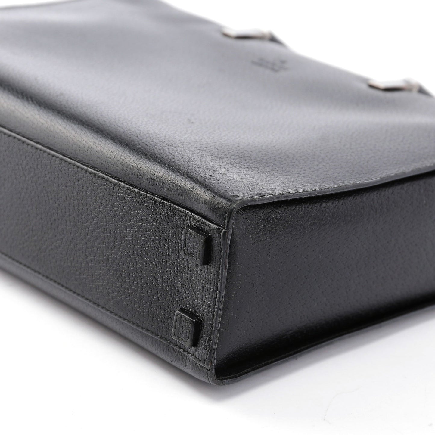 Black Leather Bamboo Tote