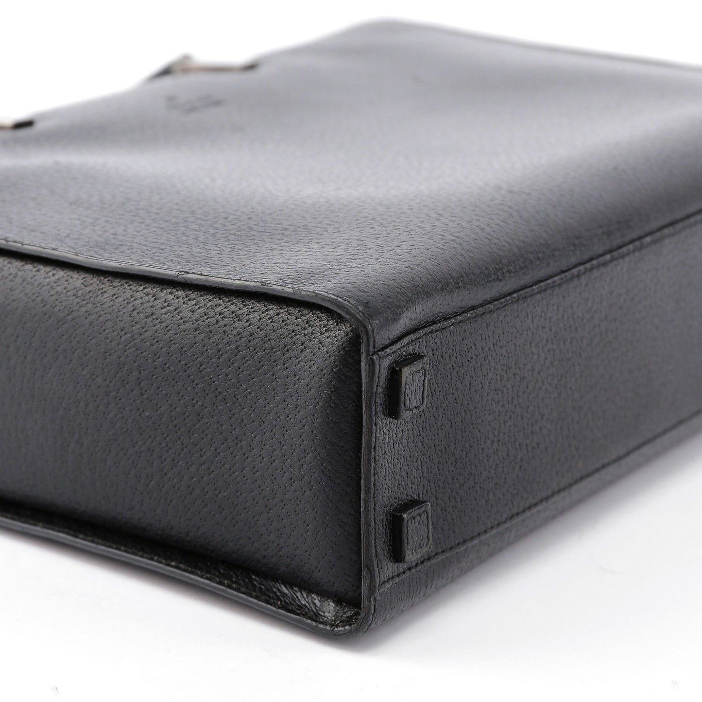 Black Leather Bamboo Tote