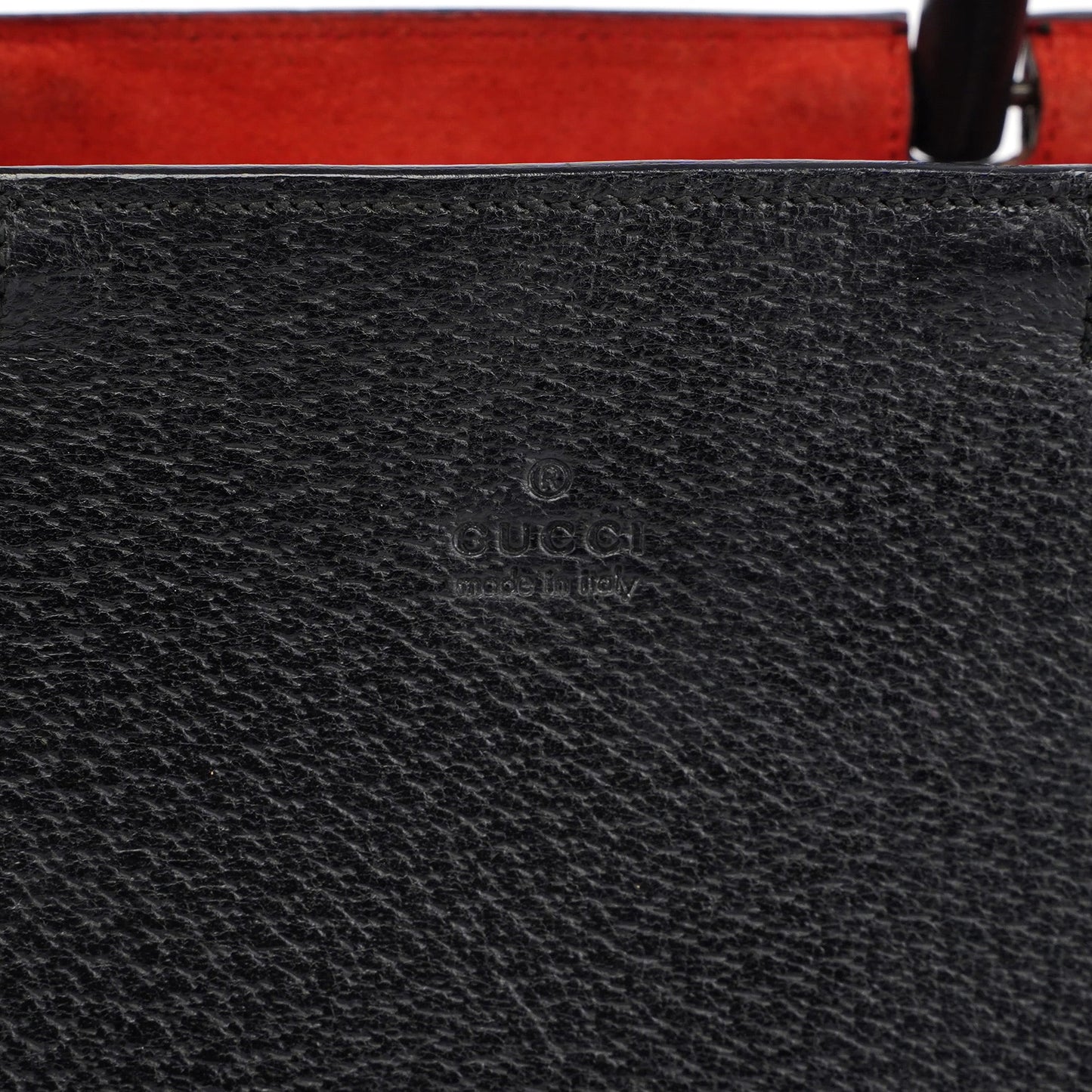 Black Leather Bamboo Tote