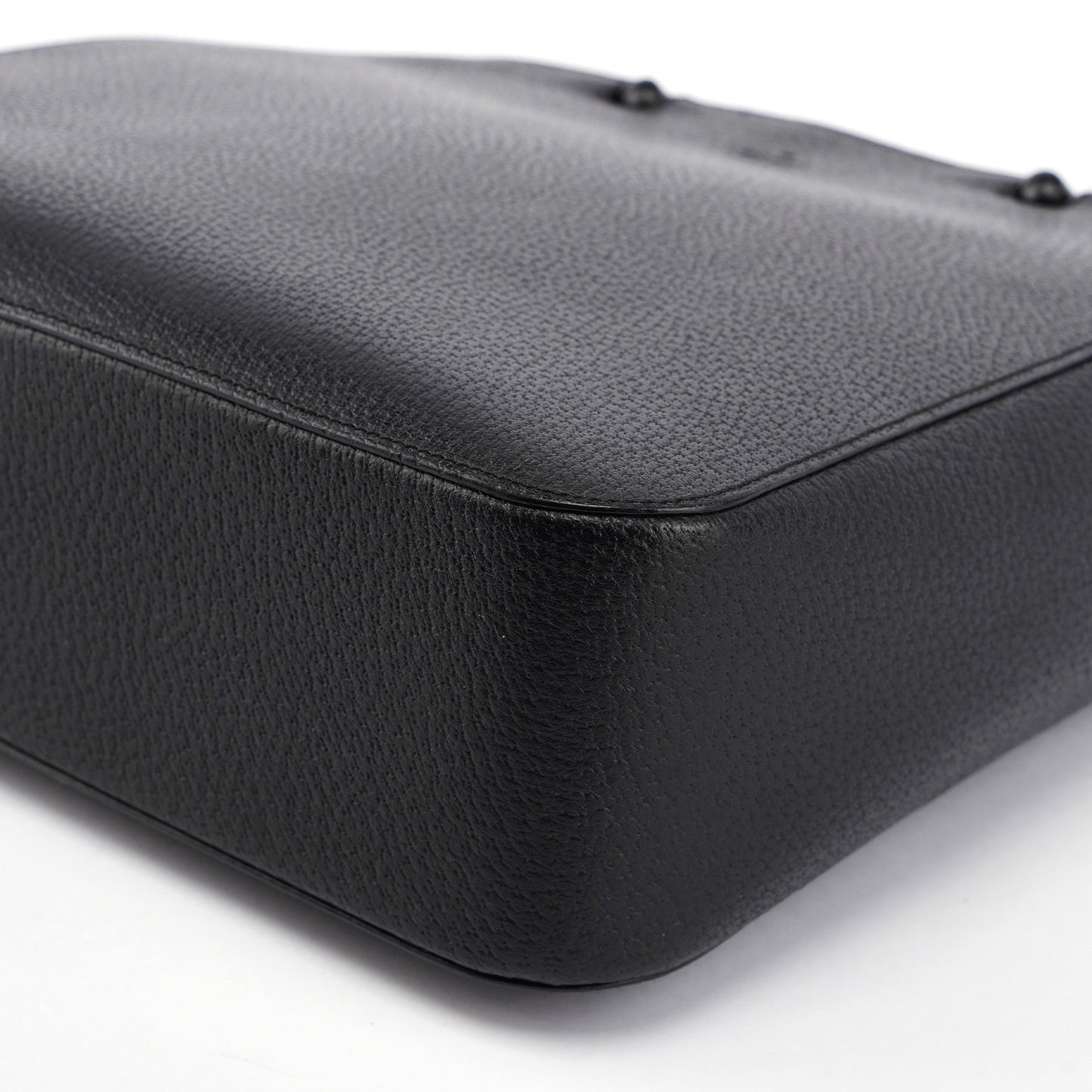 Black Leather Bamboo Tote