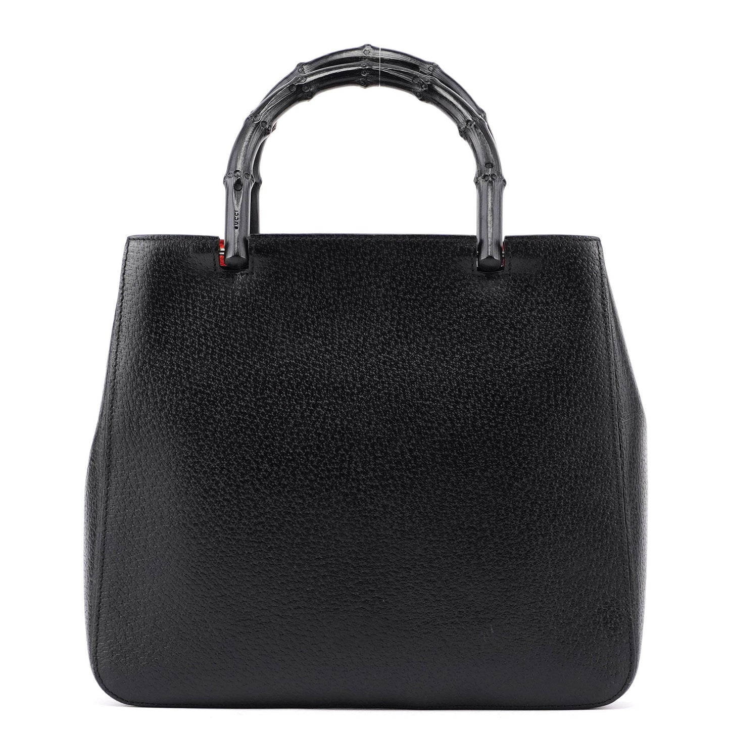 Black Leather Bamboo Tote