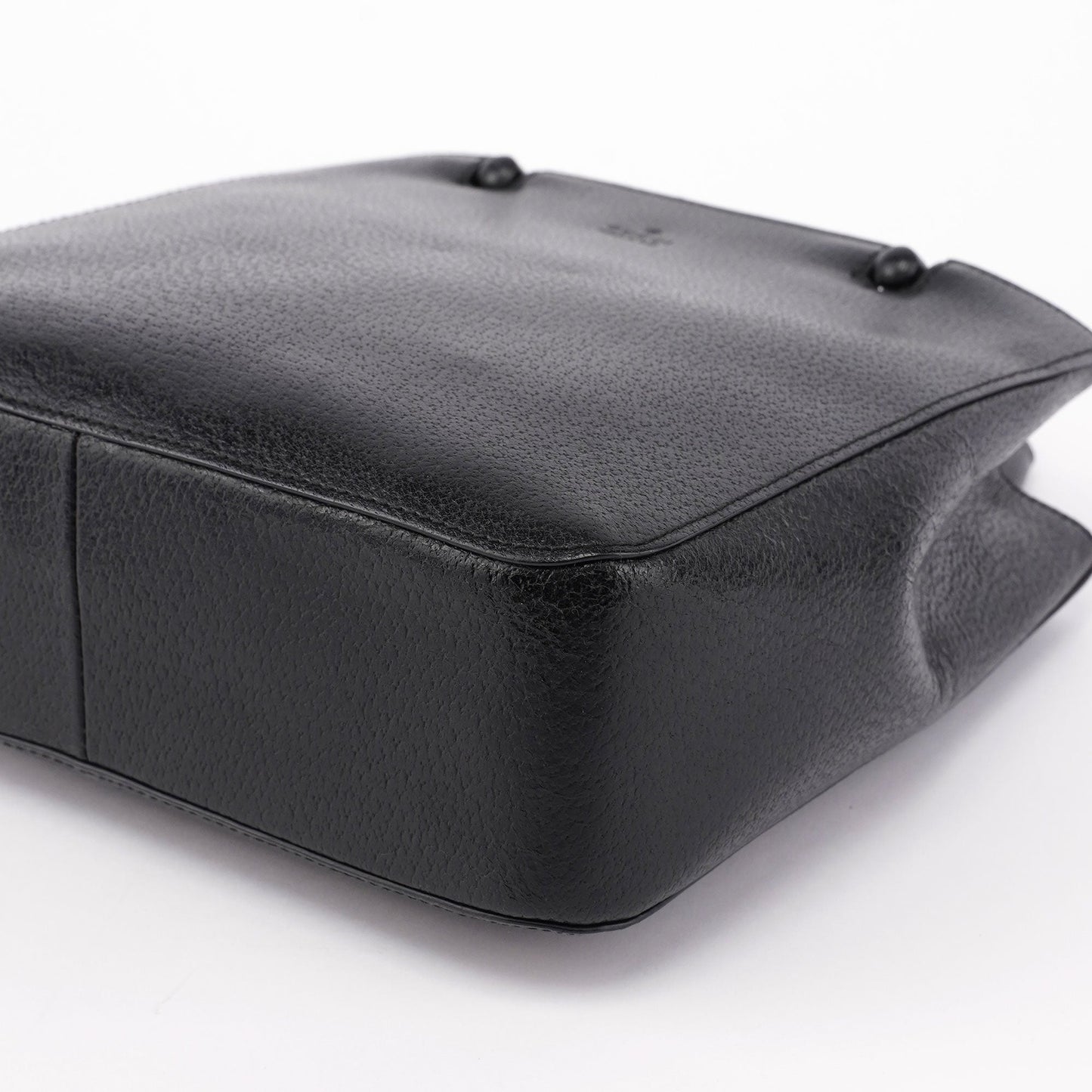 Black Leather Bamboo Tote