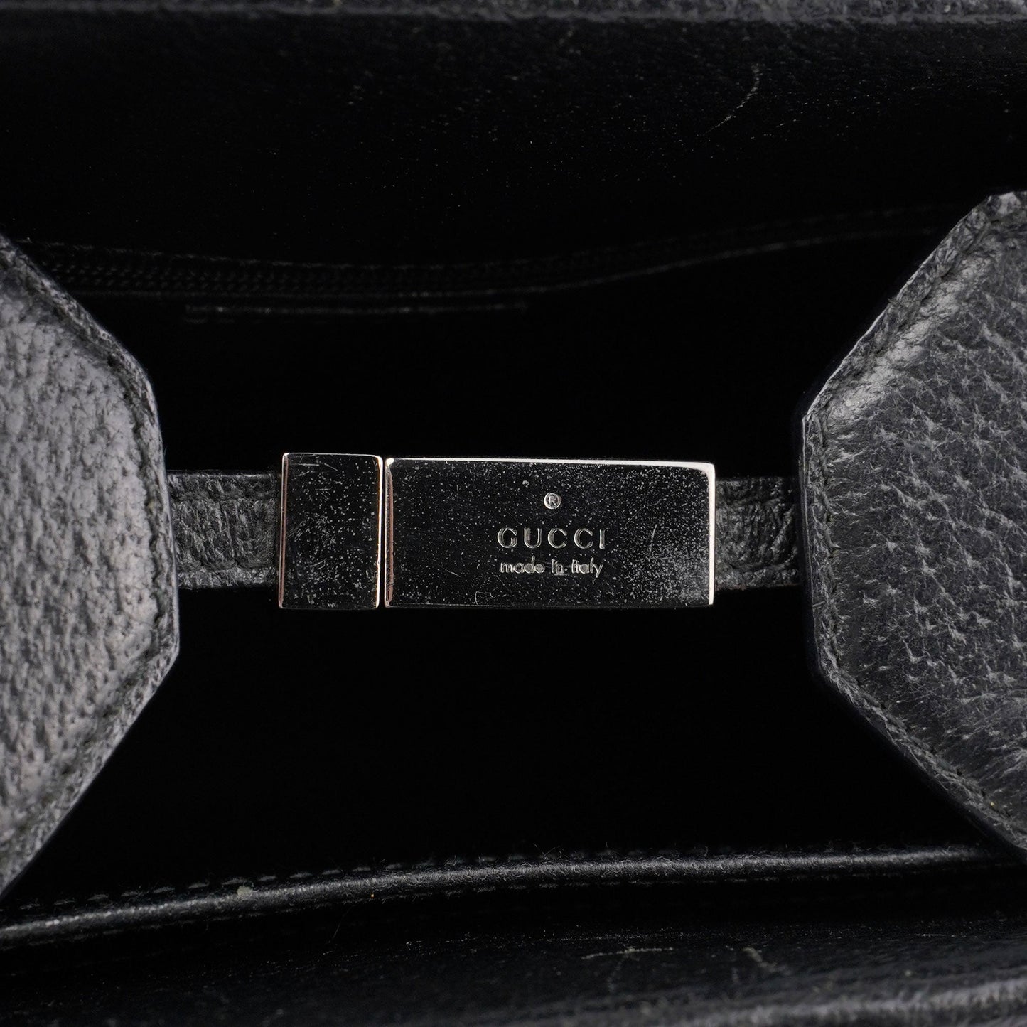 Black Leather Bamboo Tote