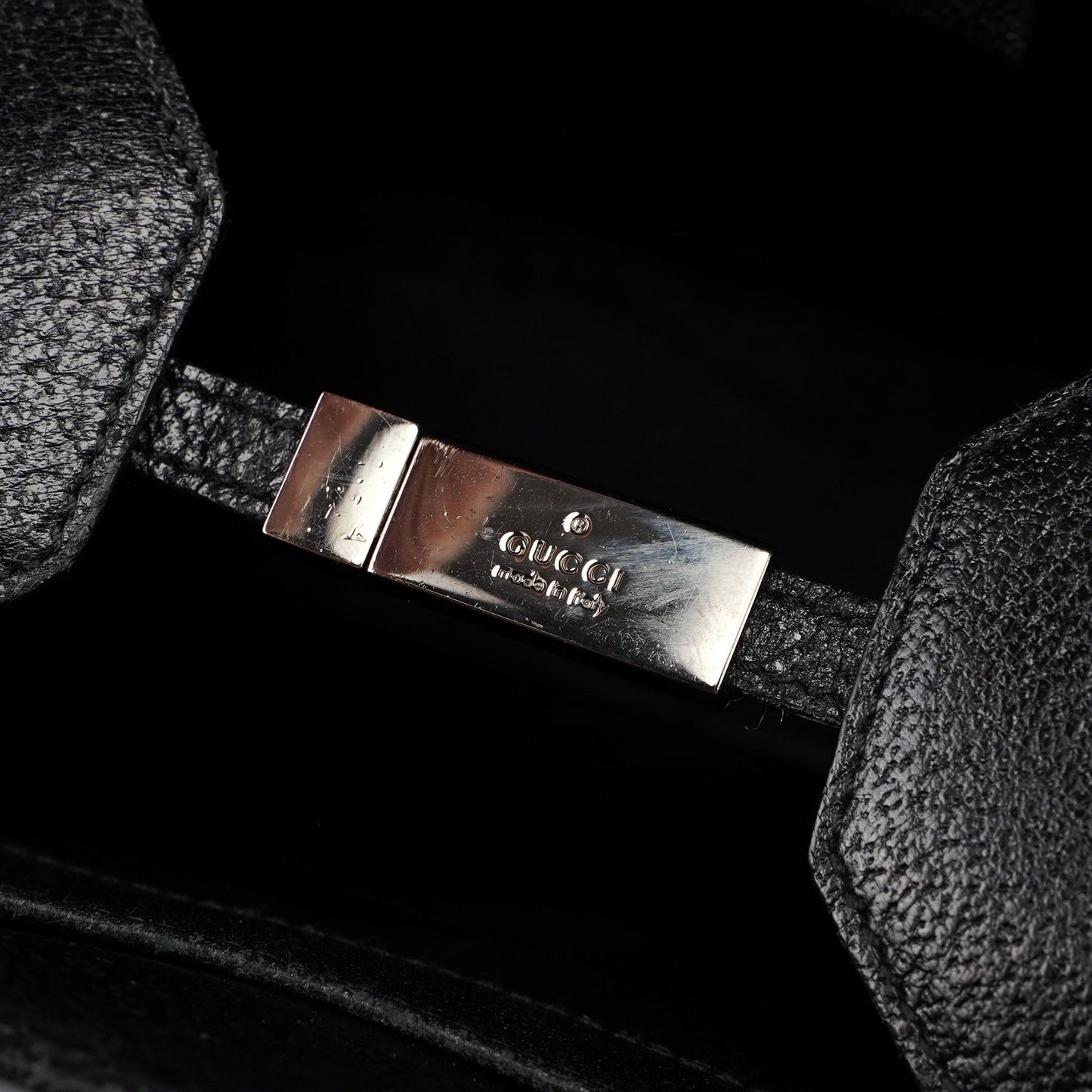 Black Leather Bamboo Tote