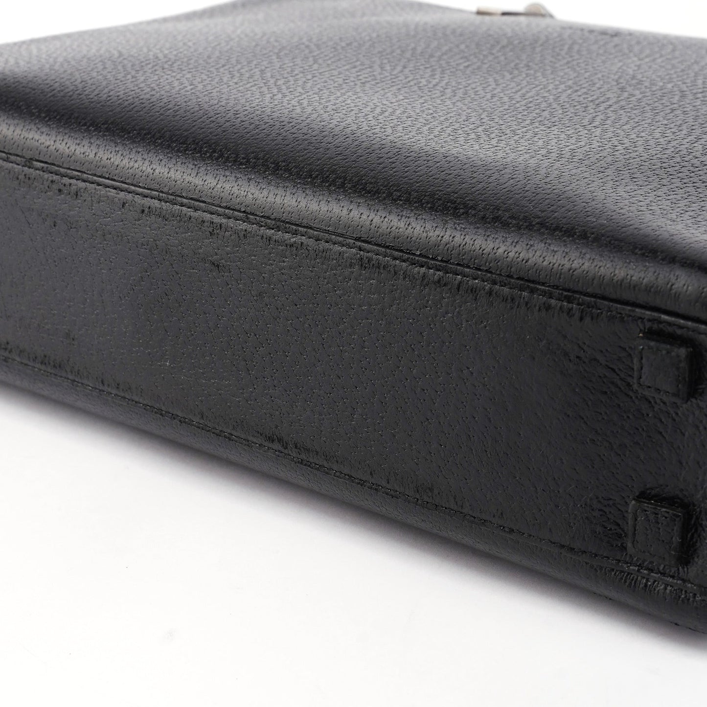 Black Leather Bamboo Tote