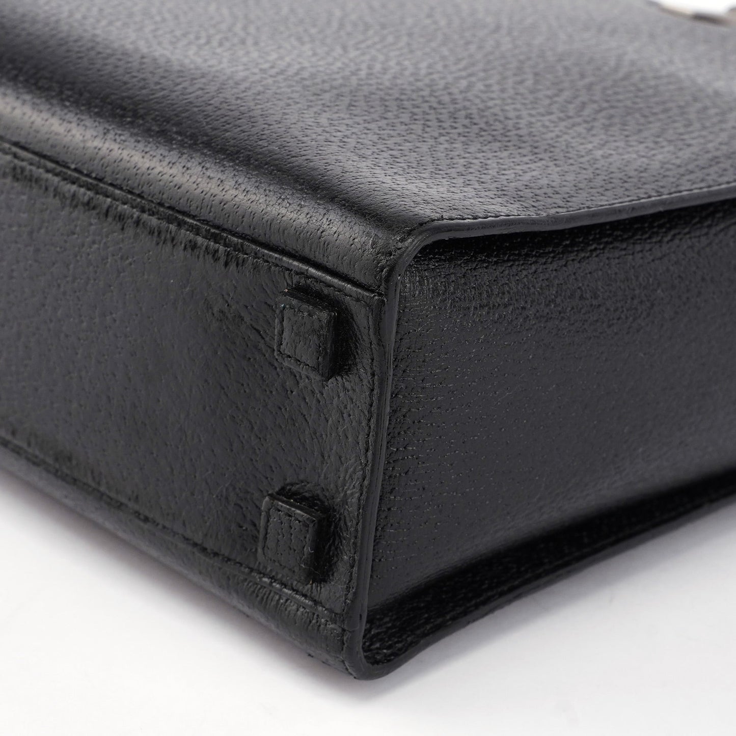 Black Leather Bamboo Tote