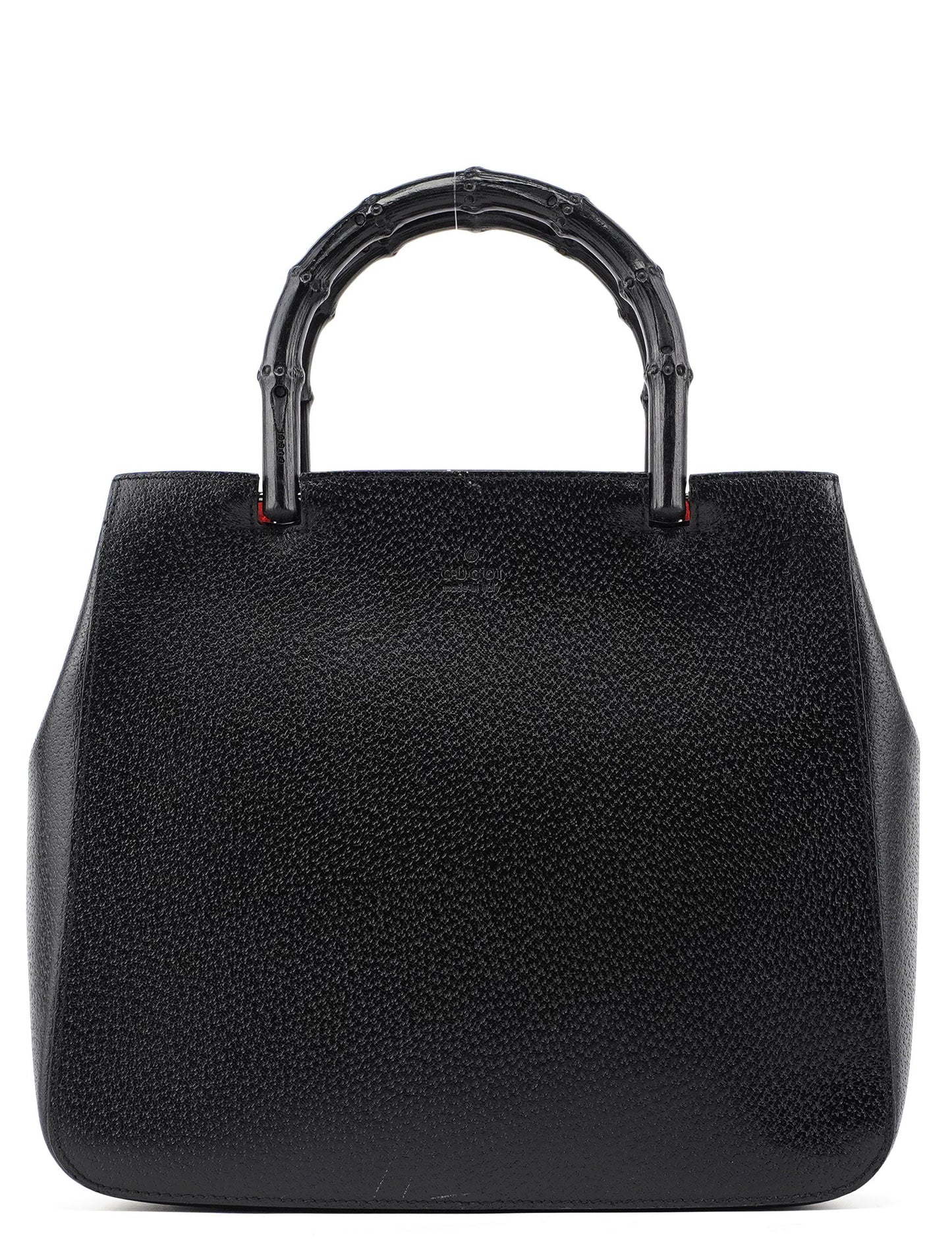 Black Leather Bamboo Tote