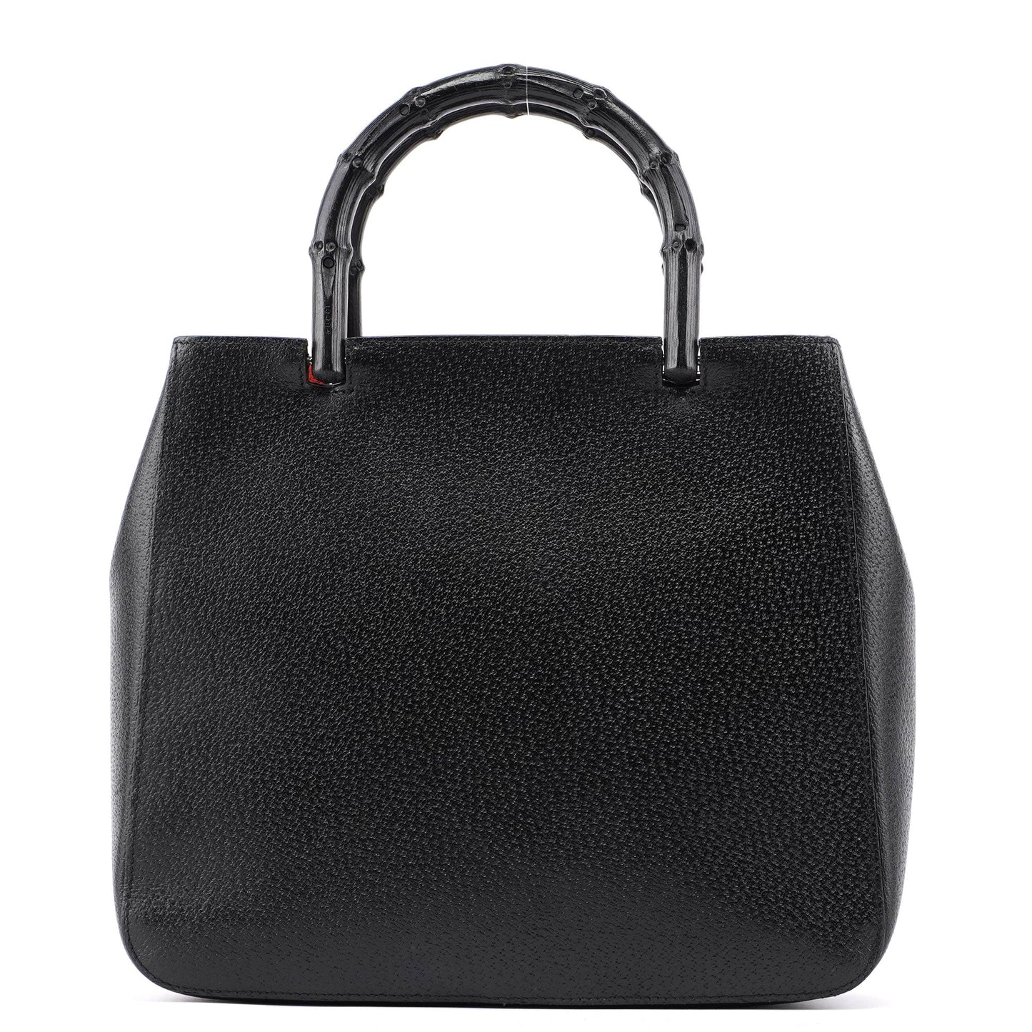 Black Leather Bamboo Tote