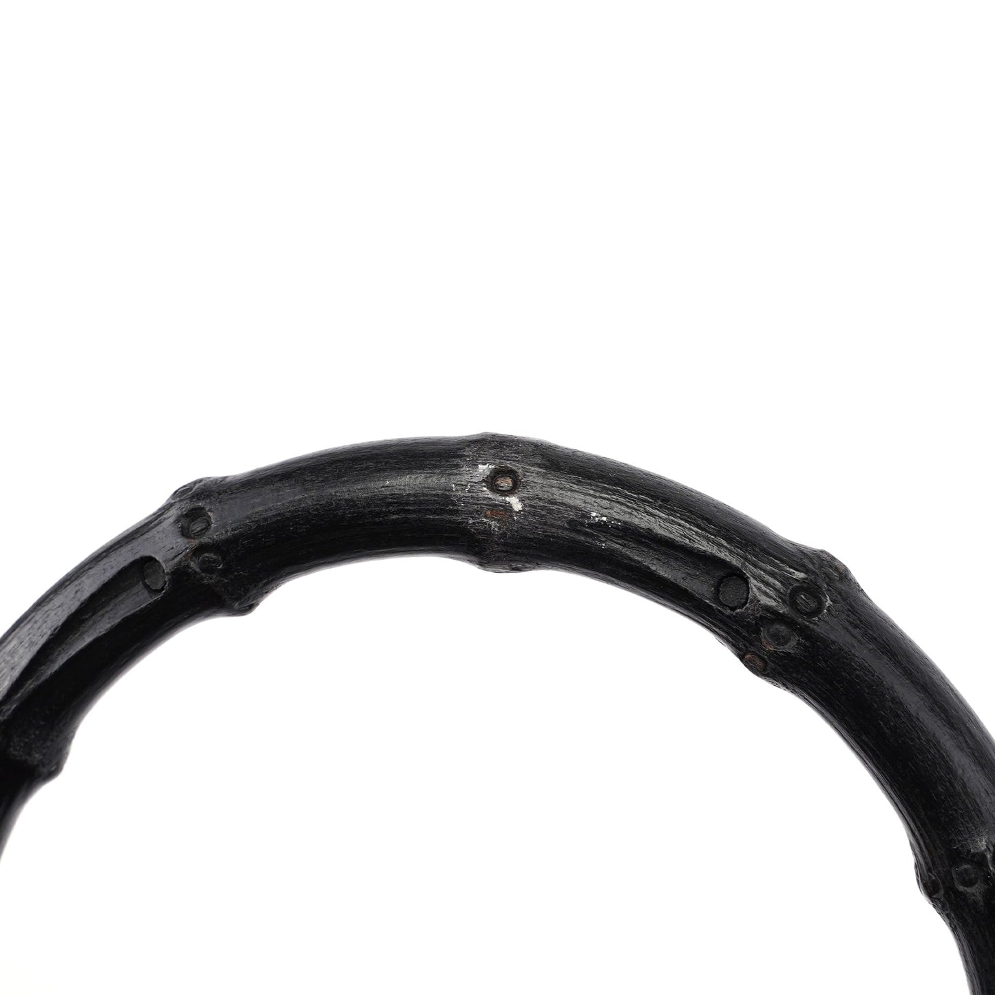 Black Leather Bamboo Tote