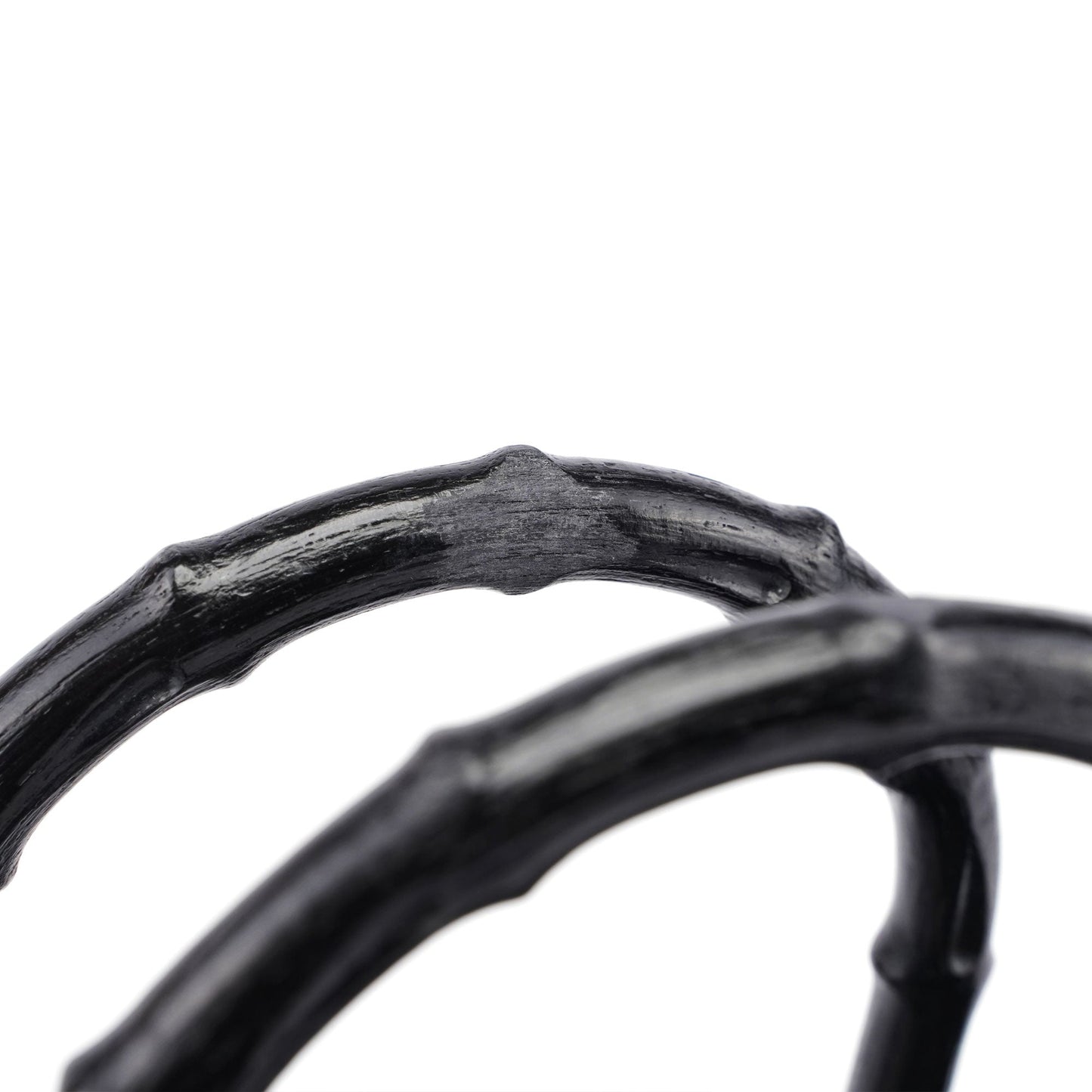 Black Leather Bamboo Tote Bag