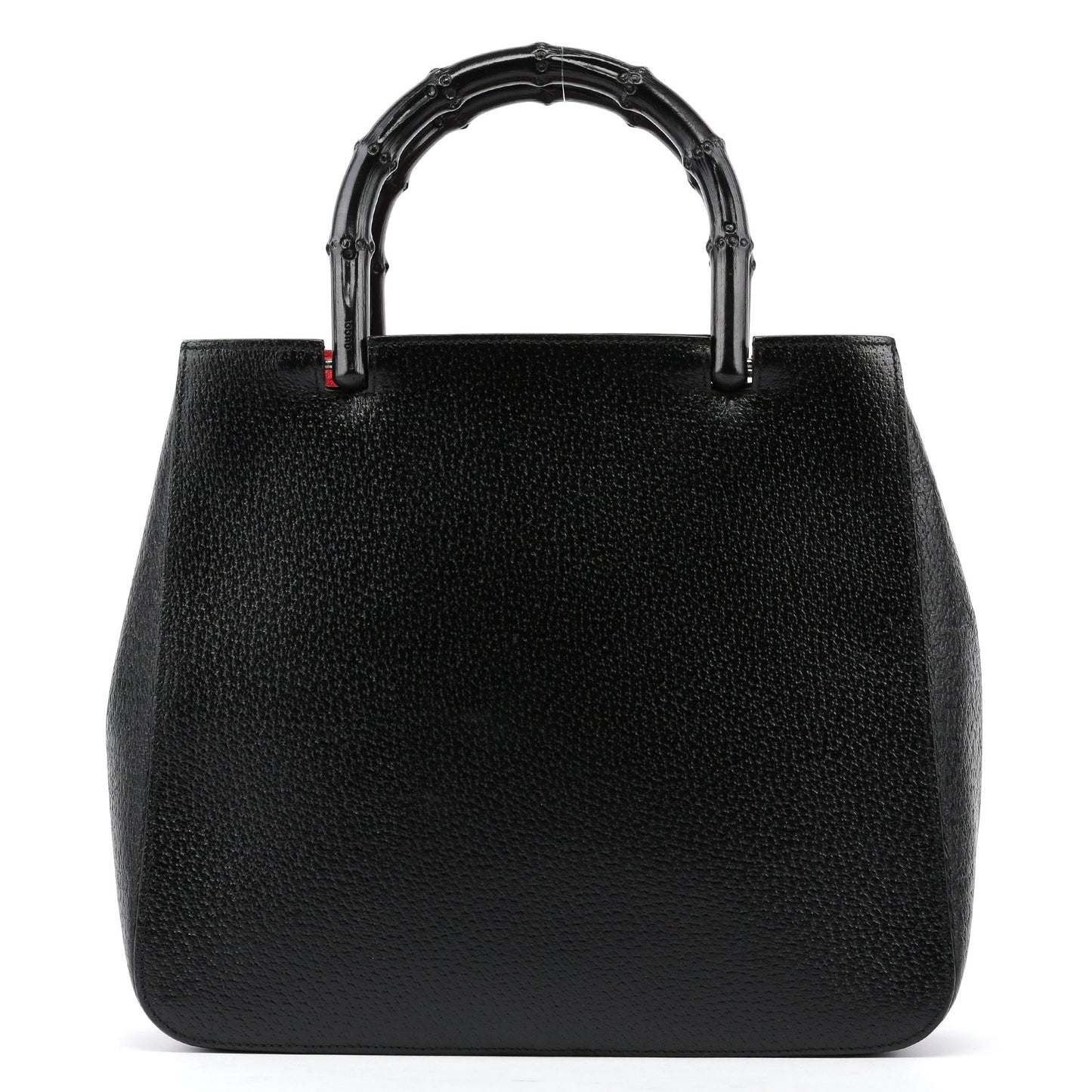 Black Leather Bamboo Tote Bag