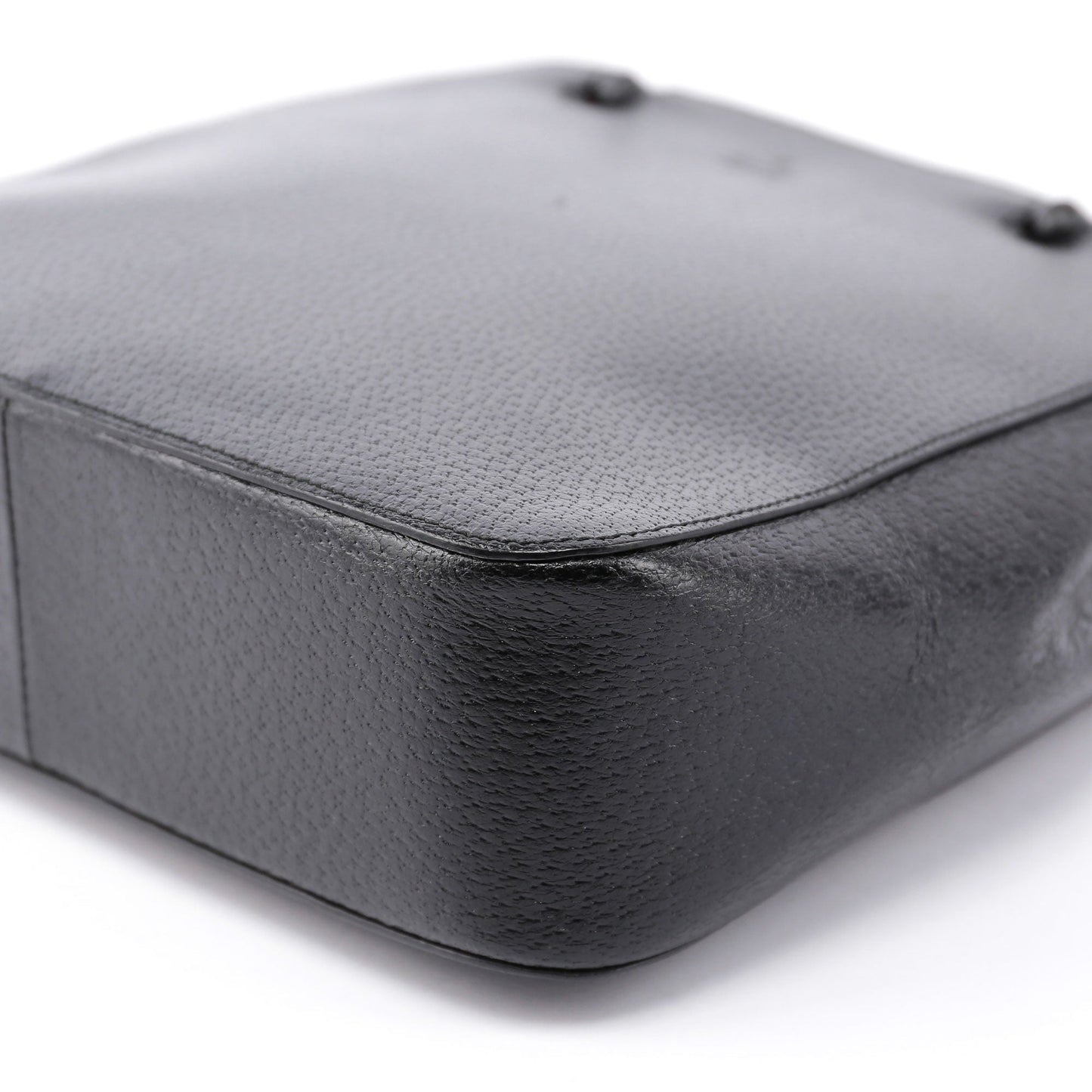 Black Leather Bamboo Tote Bag