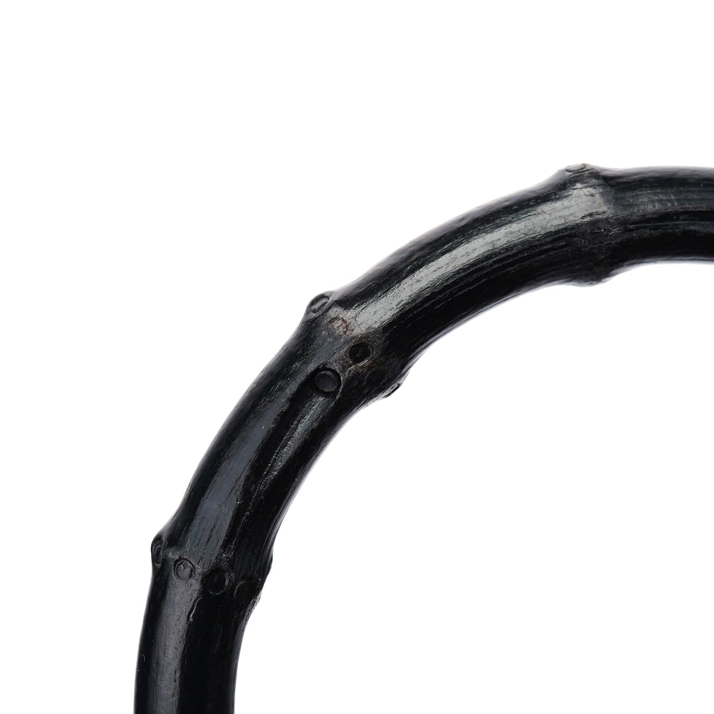 Black Leather Bamboo Tote Bag