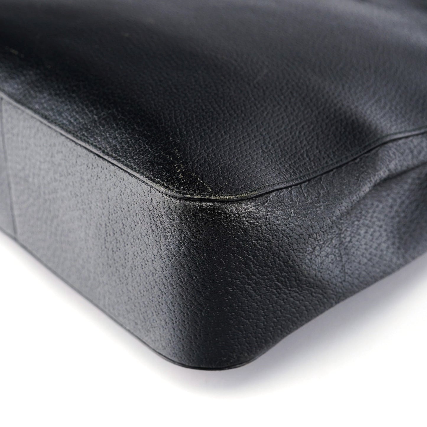 Black Leather Bamboo Tote Bag