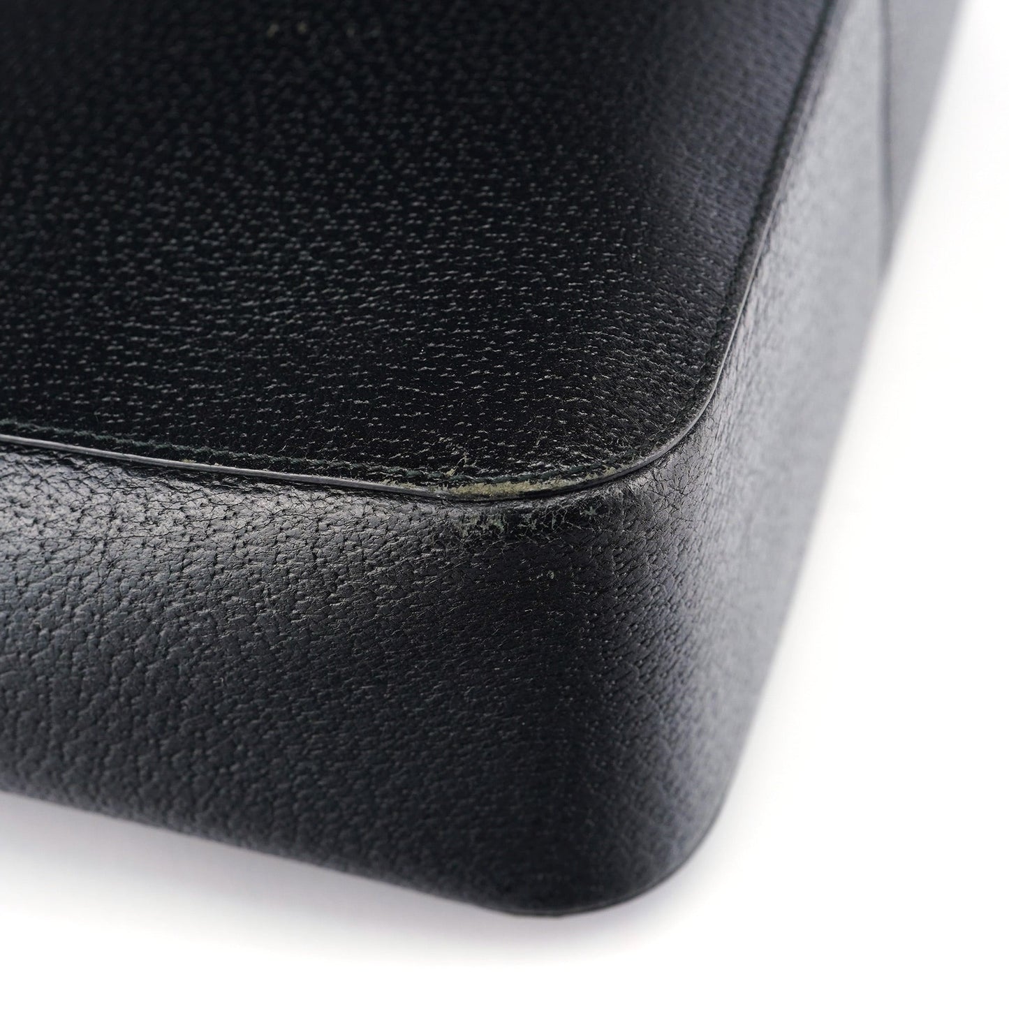 Black Leather Bamboo Tote Bag