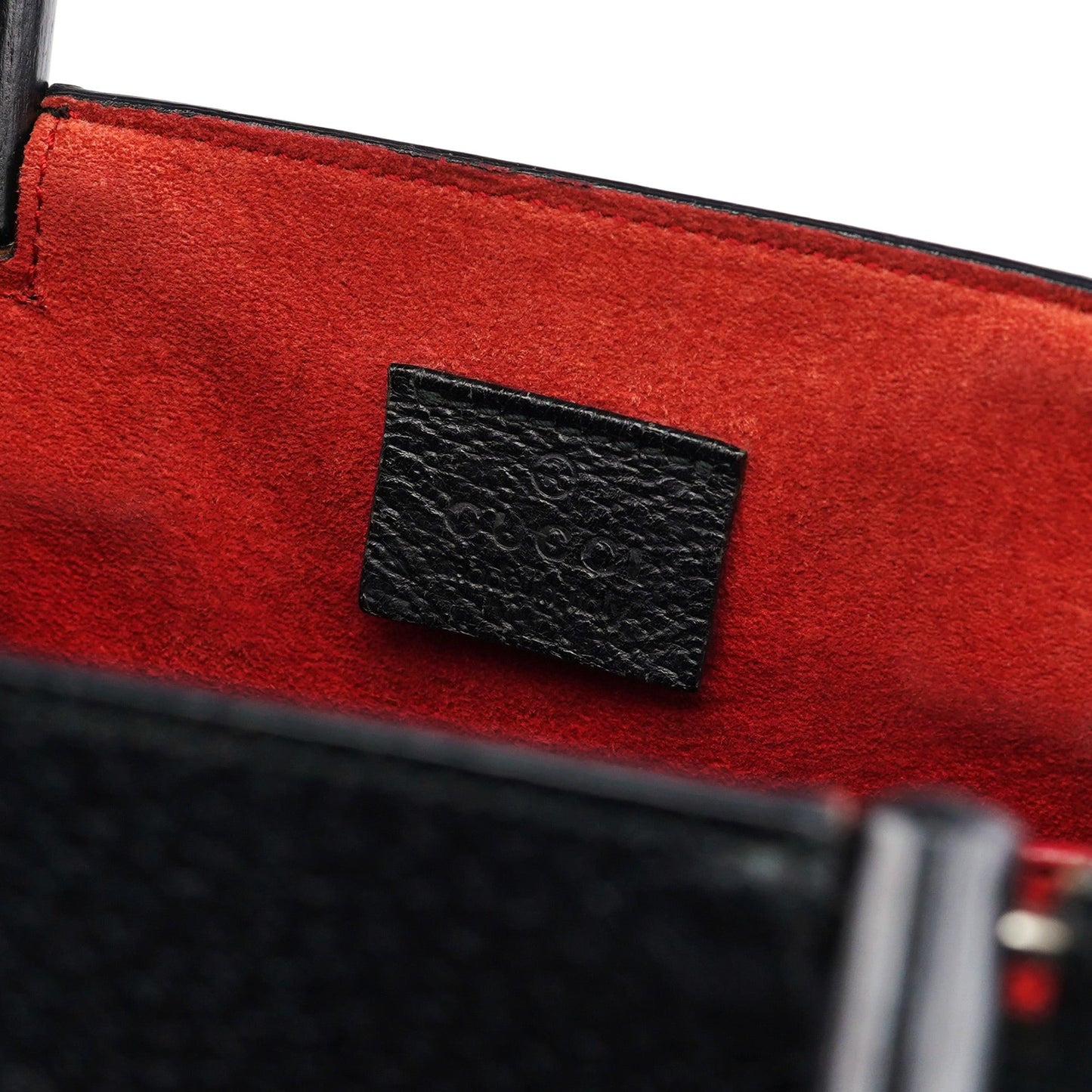 Black Leather Bamboo Tote Bag