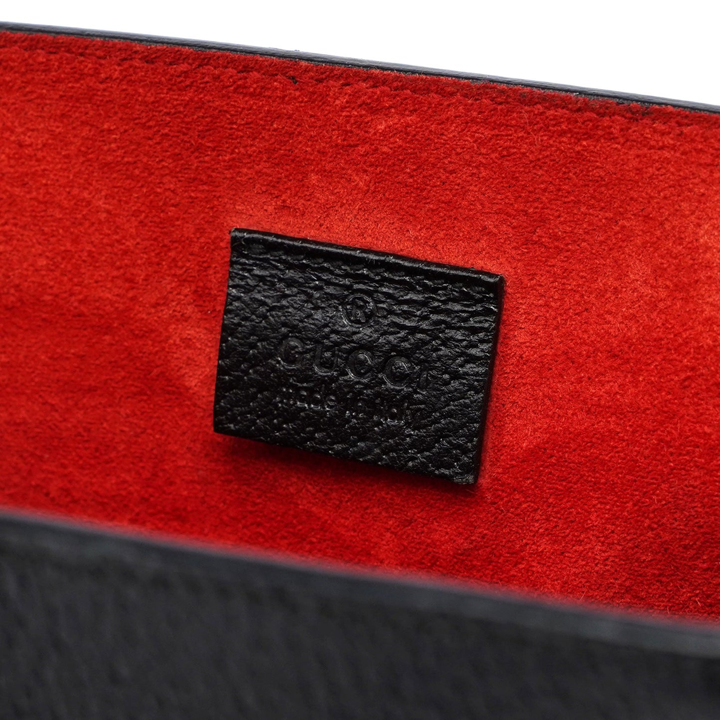 Black Leather Bamboo Tote Red Int