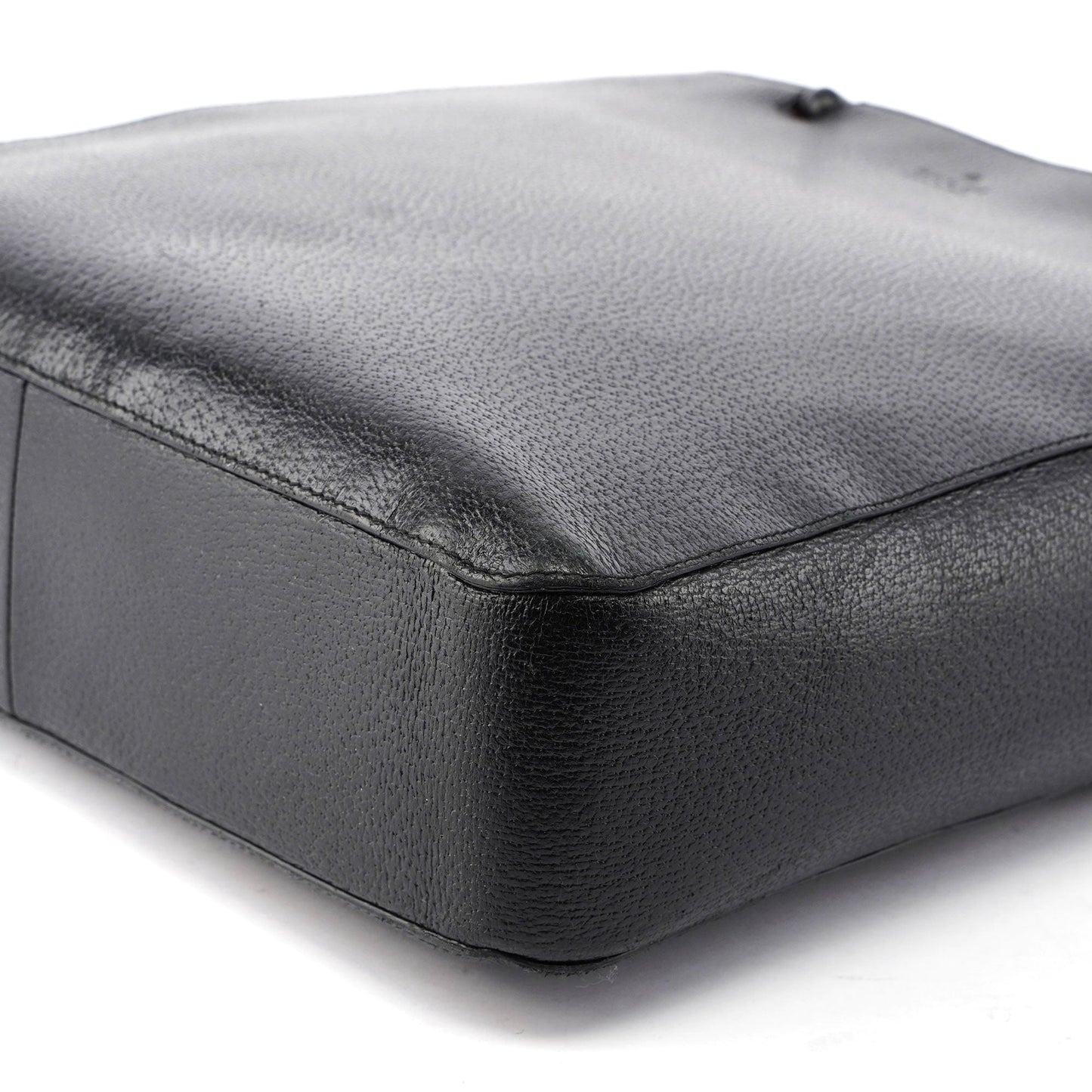 Black Leather Bamboo Tote Red Int