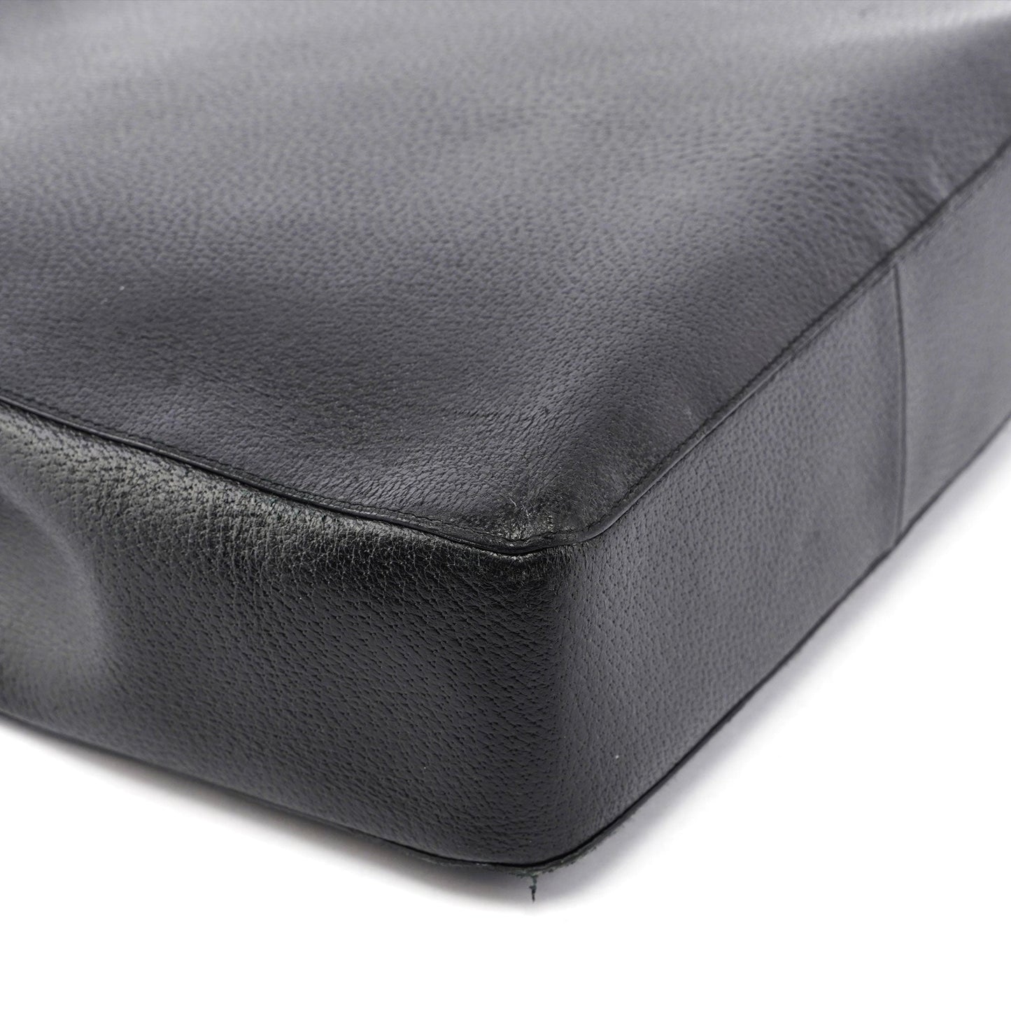 Black Leather Bamboo Tote Red Int