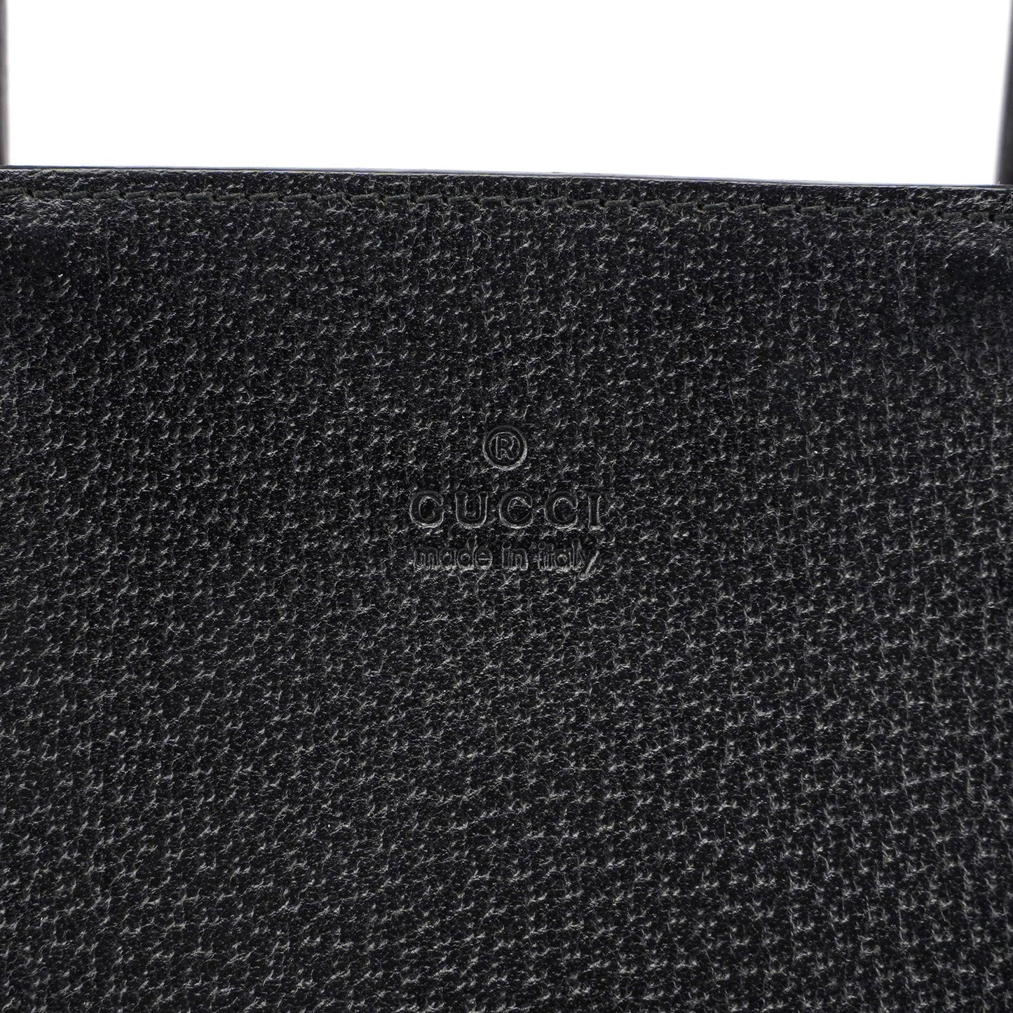 Black Leather Bamboo Tote Red Int