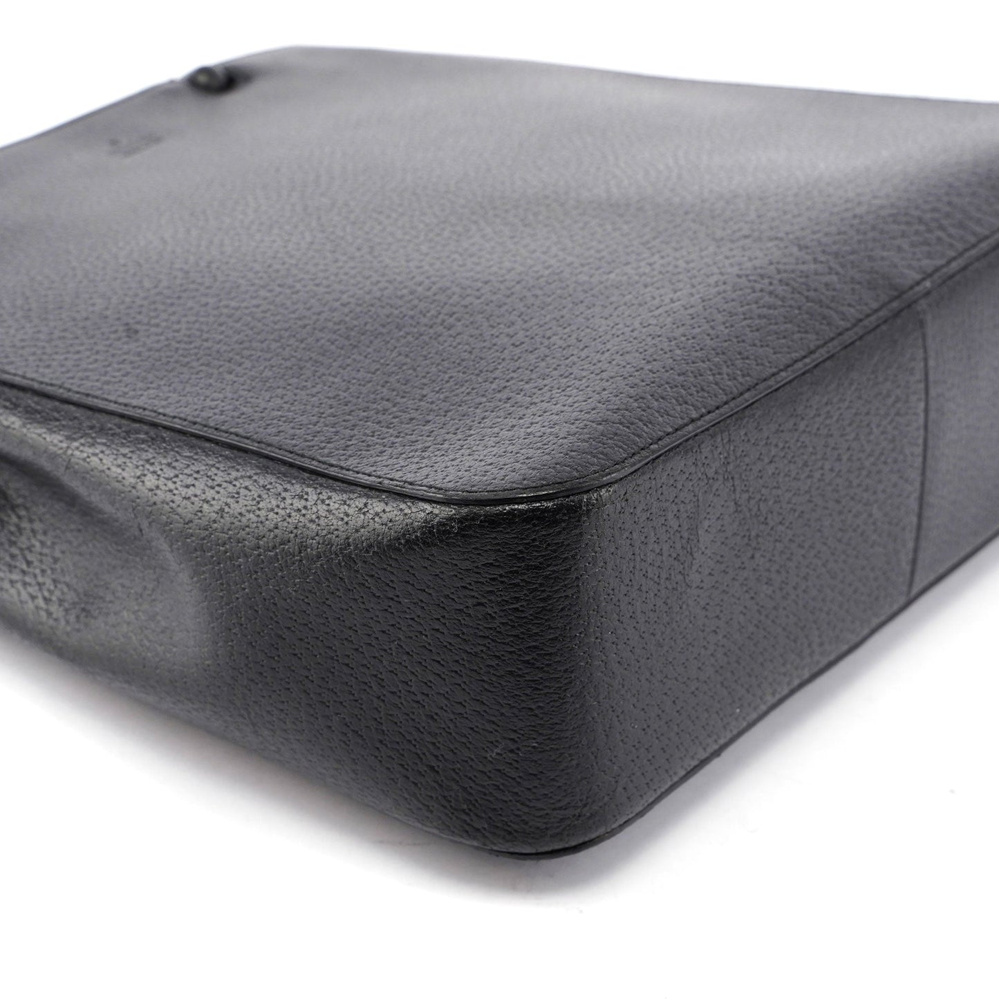 Black Leather Bamboo Tote Red Int