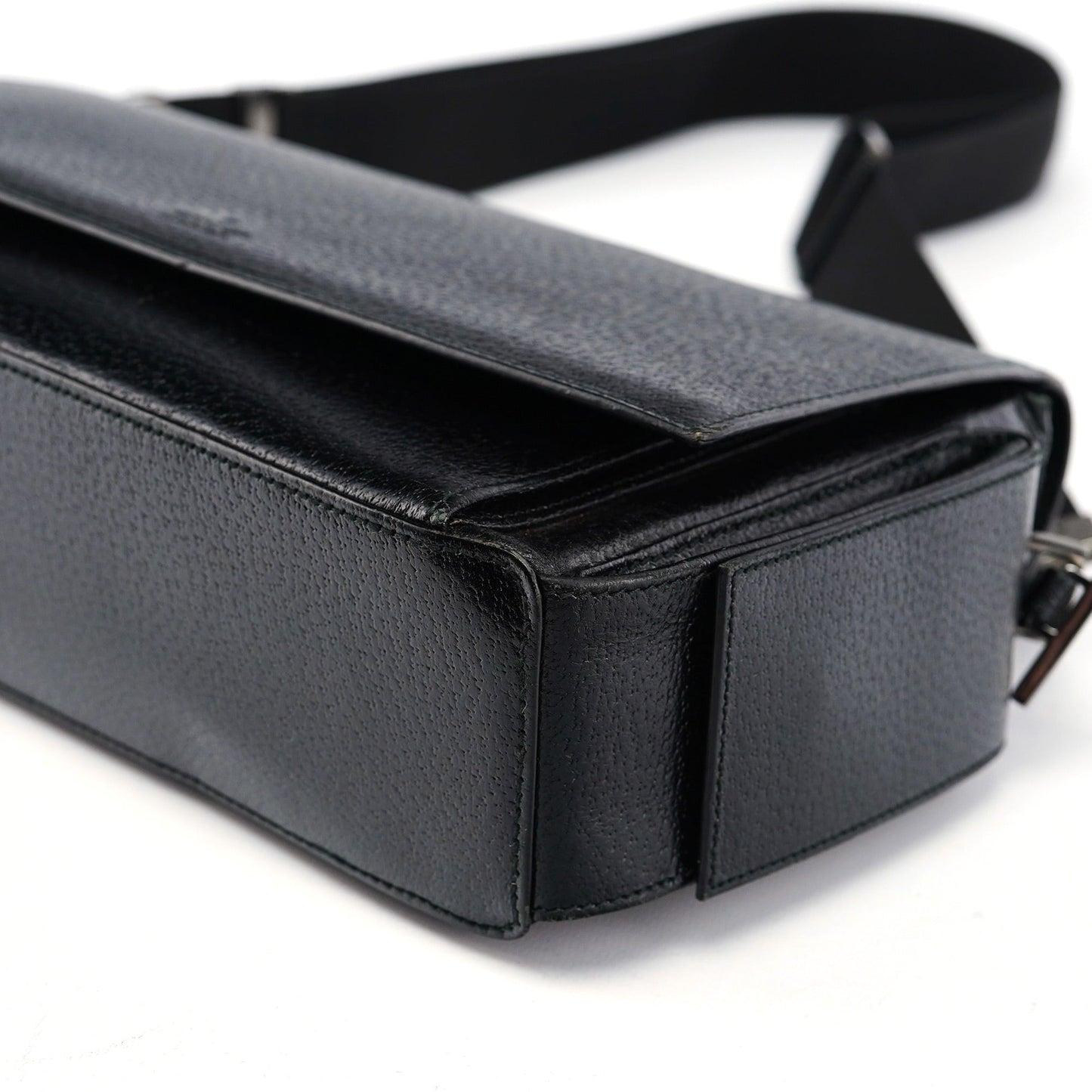 Black Leather Crossbody Shoulder Bag