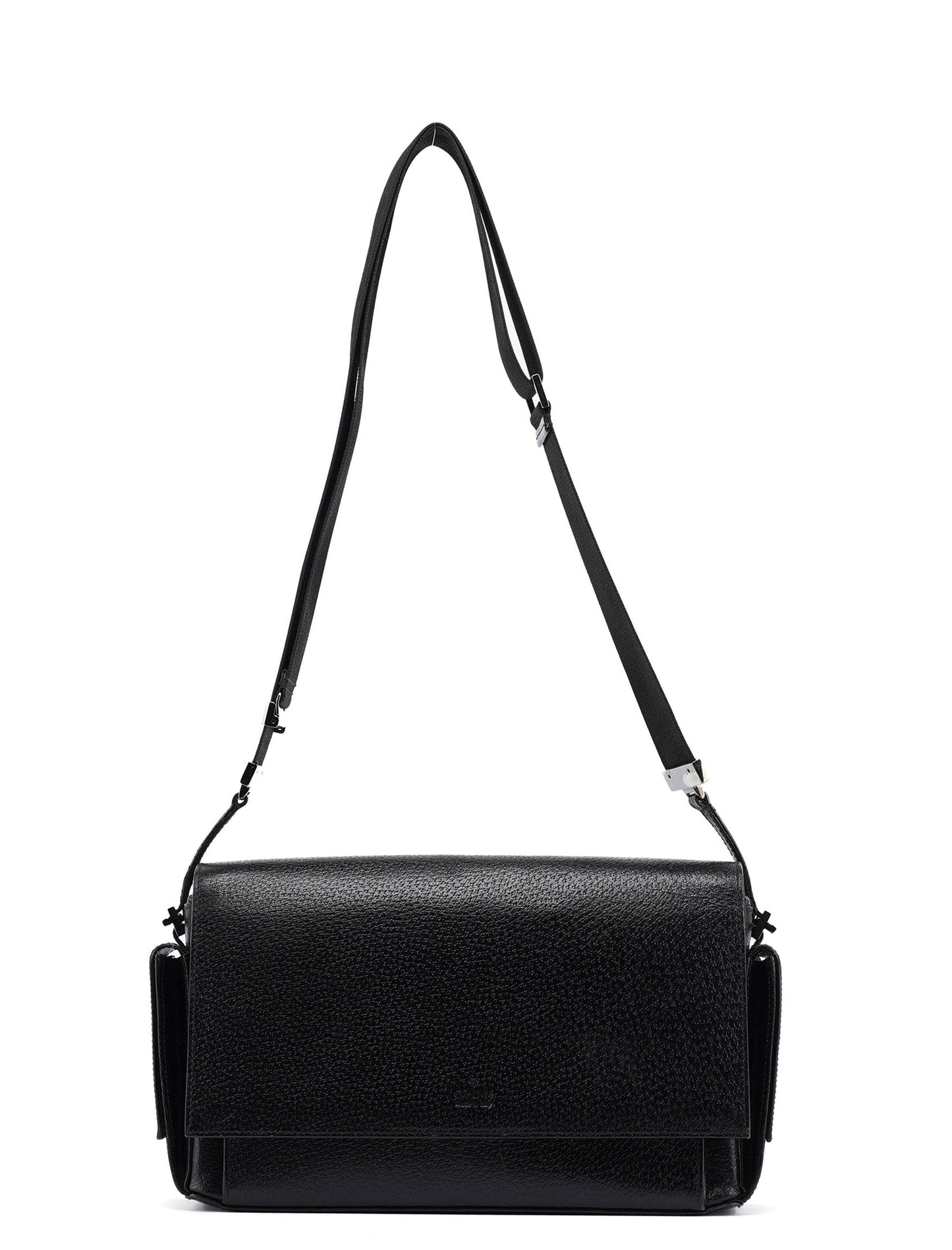 Black Leather Crossbody Shoulder Bag