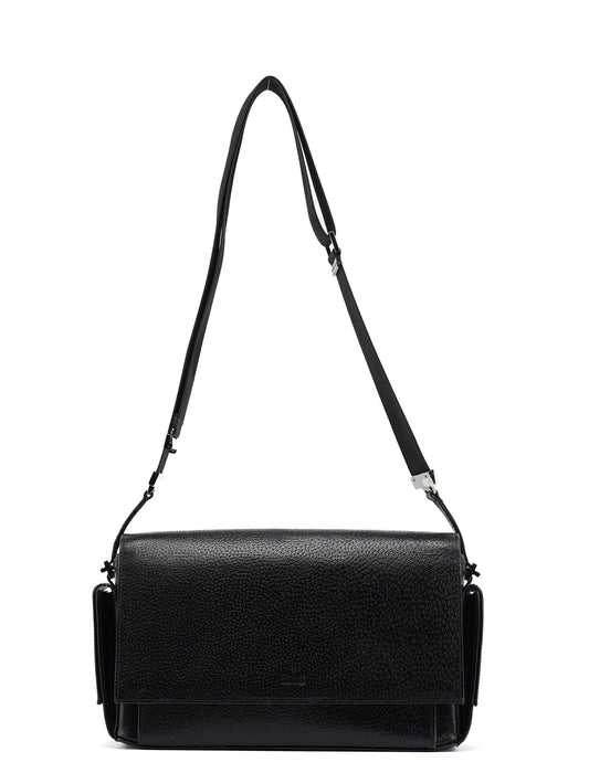 Black Leather Crossbody Shoulder Bag