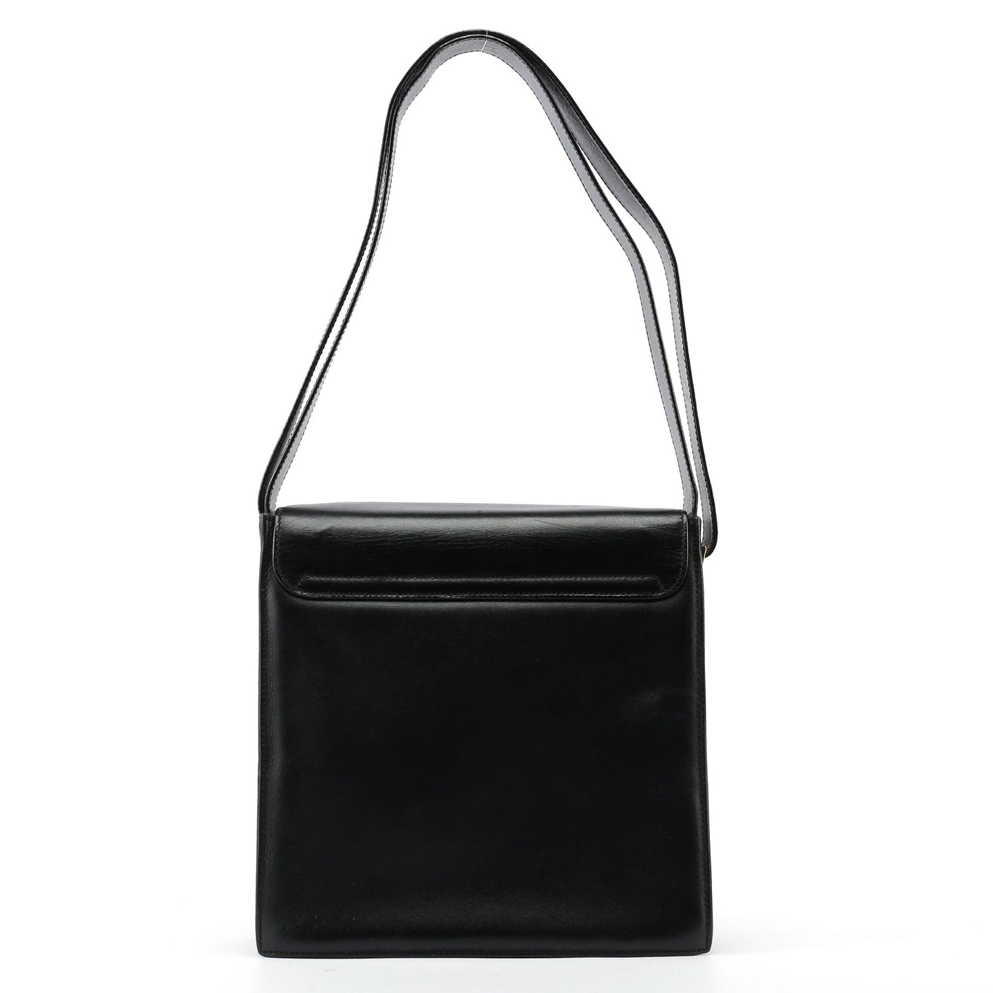 Black Leather Gold G Shoulder Bag