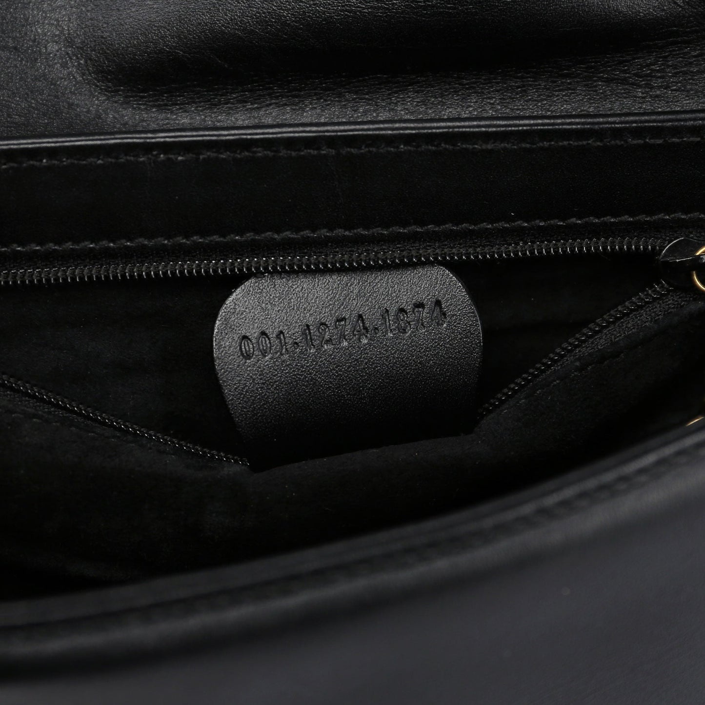 Black Leather Gold G Shoulder Bag