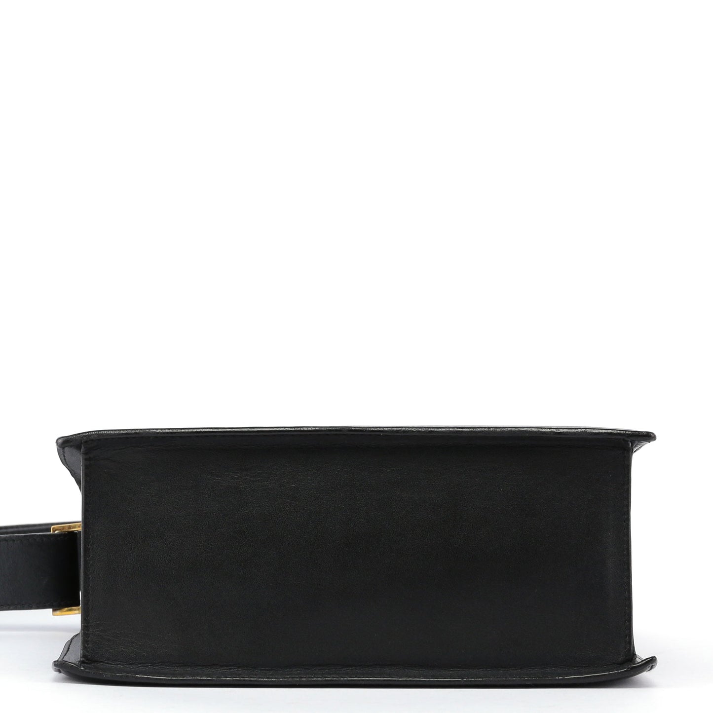 Black Leather Gold G Shoulder Bag