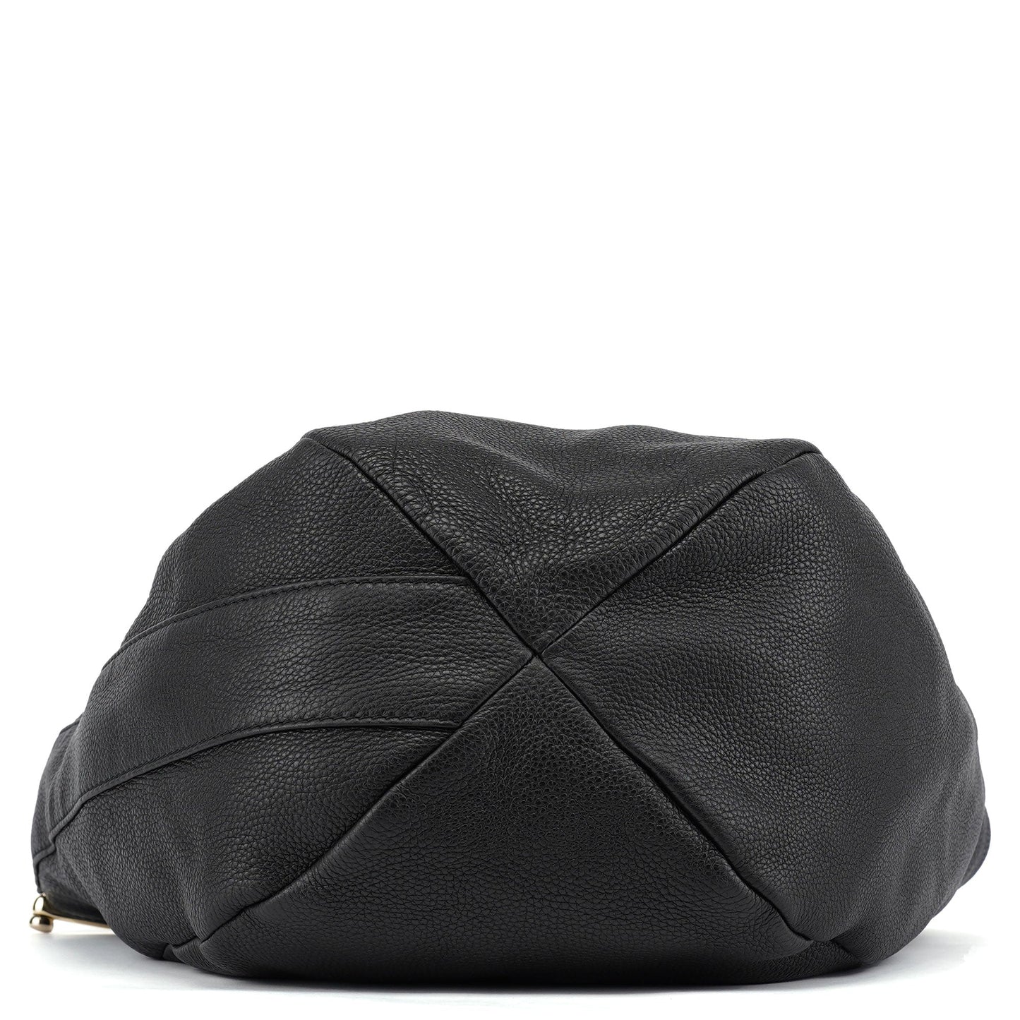 Black Leather Hobo Shoulder Bag